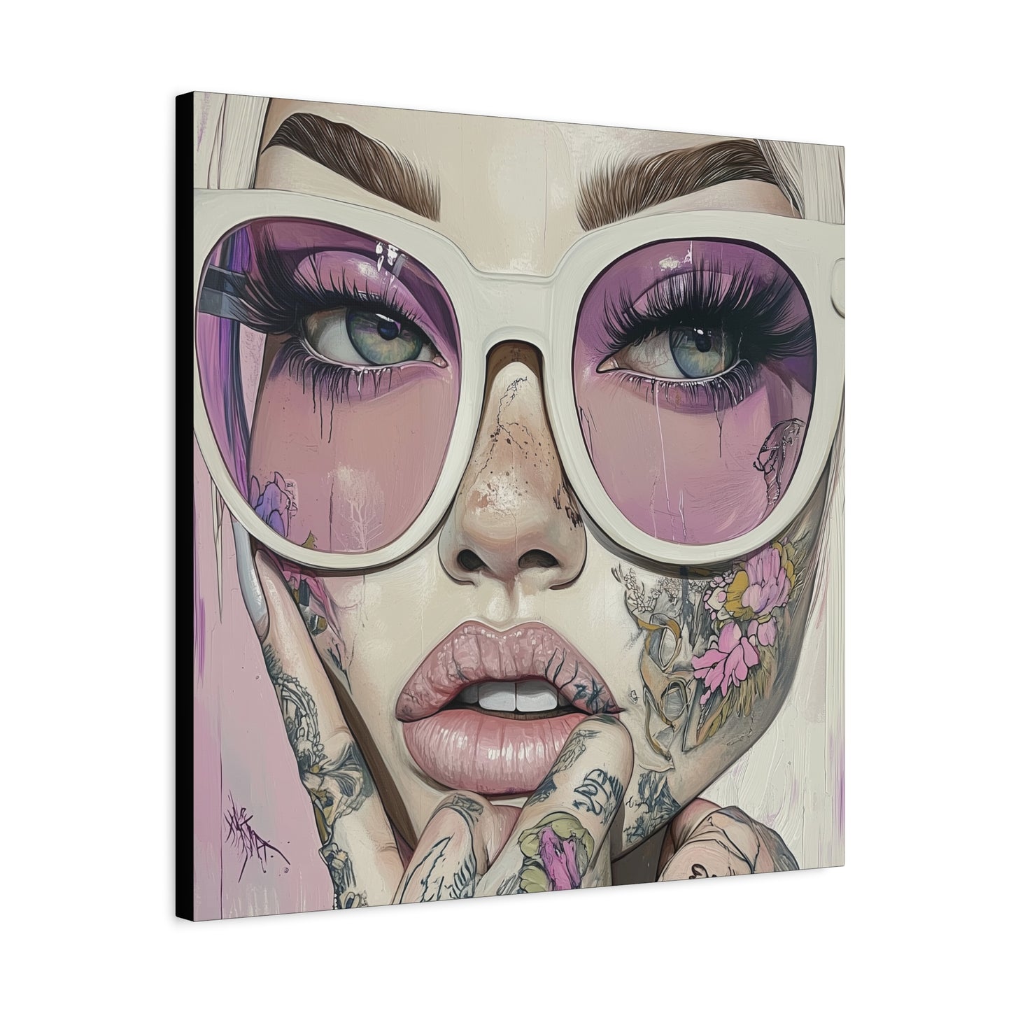 Canvas Gallery Wrap, Ladies in Lenses Wall Art, Abstract Femme Girl Art - Heather