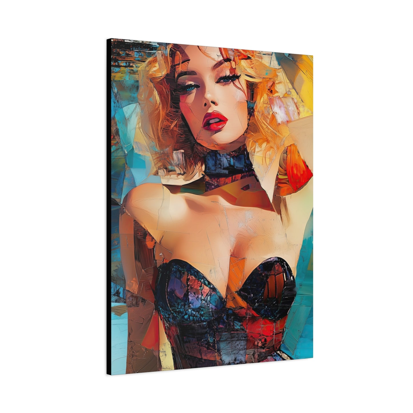 Gallery Wrapped Canvas, Guilt and Grit Adult Art Canvas, Erotic Pinup Art Canvas – Dahlia