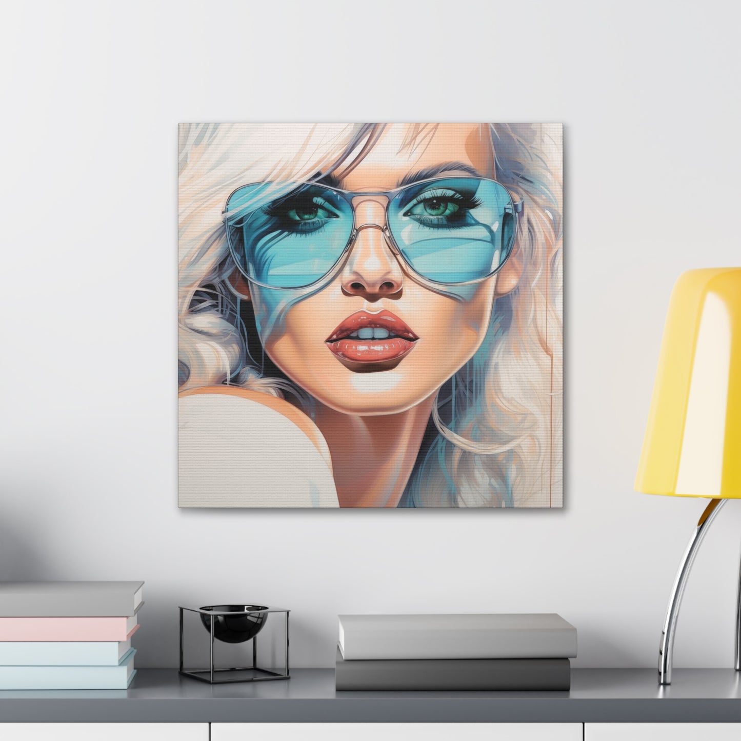 Canvas Gallery Wrapped High-Fashion Wall Art, Stylish Decor, Retro Femme Doll Pop Art – Nova
