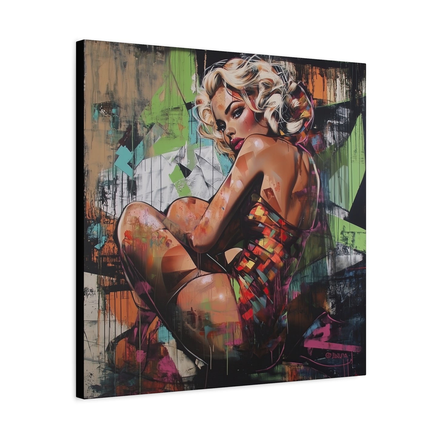 Gallery Wrapped Canvas, Guilt and Grit Adult Art Canvas, Erotic Pinup Art Canvas – Selene