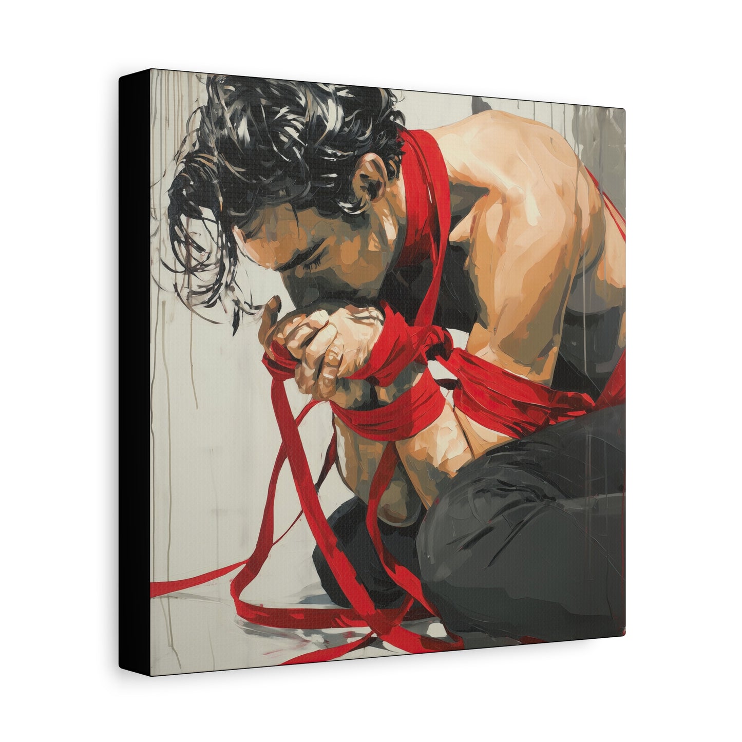 Gallery Wrapped Canvas, Ropes and Reverence Art Canvas, Erotic Shibari Art Canvas – Theo