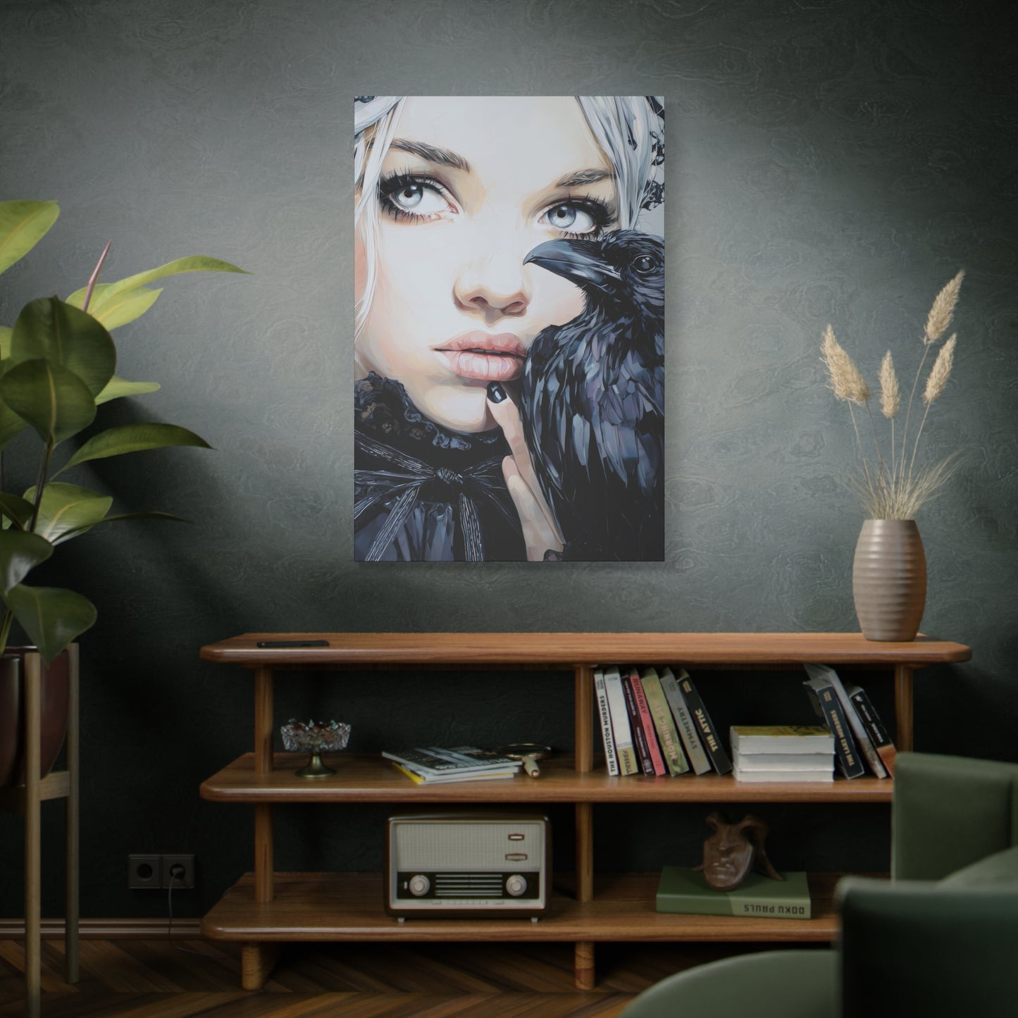Gallery Wrapped Canvas, Myth and Bones Gothic Art Canvas, Dark Muse Canvas - Harlow