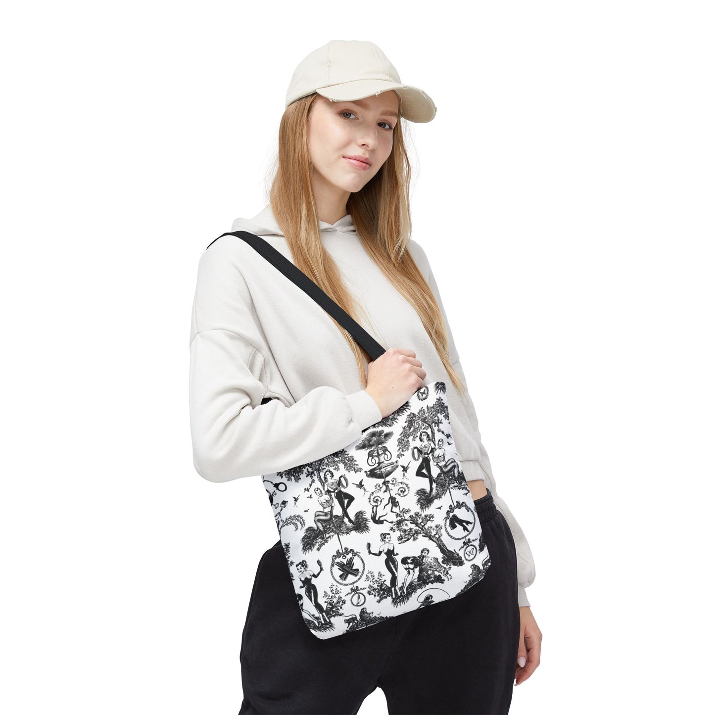 The Dominatrix Canvas Tote Bag, Basic Square Tote - BDSM Tote
