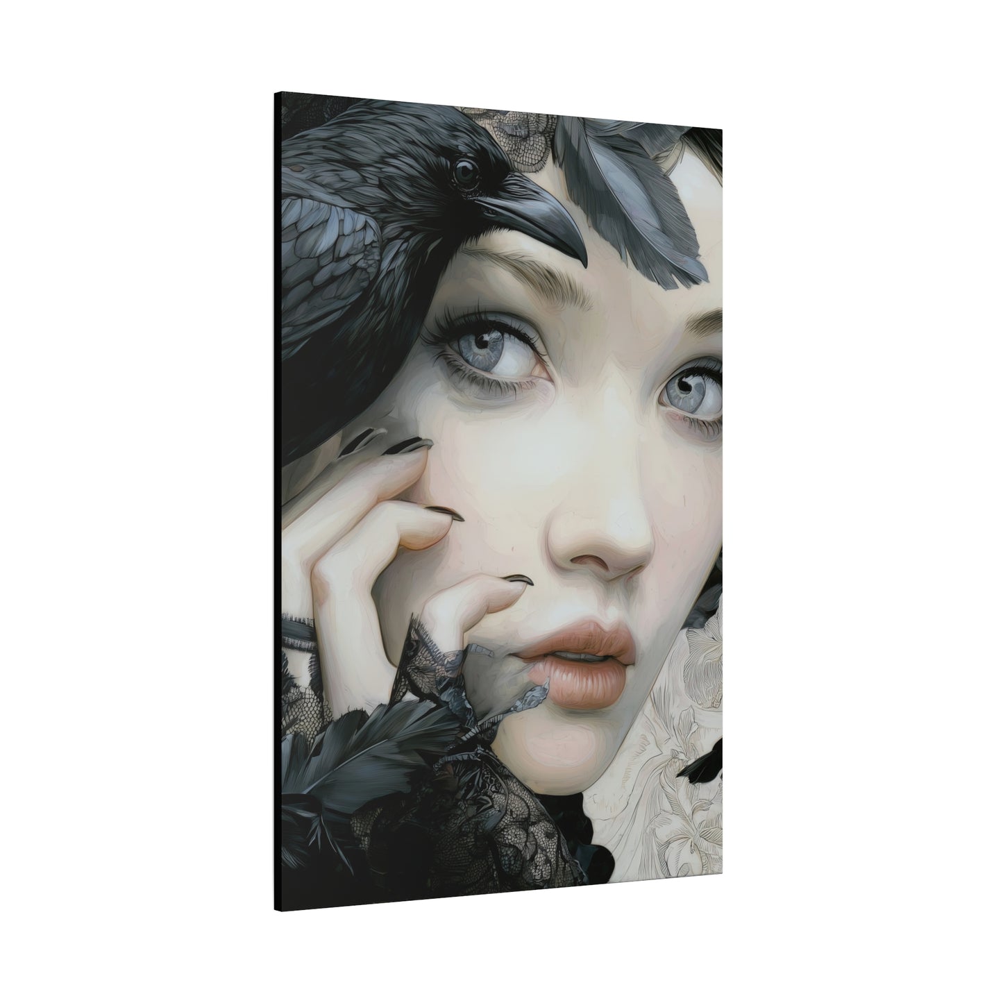 Gallery Wrapped Canvas, Myth and Bones Gothic Art Canvas, Dark Muse Canvas - Odessa