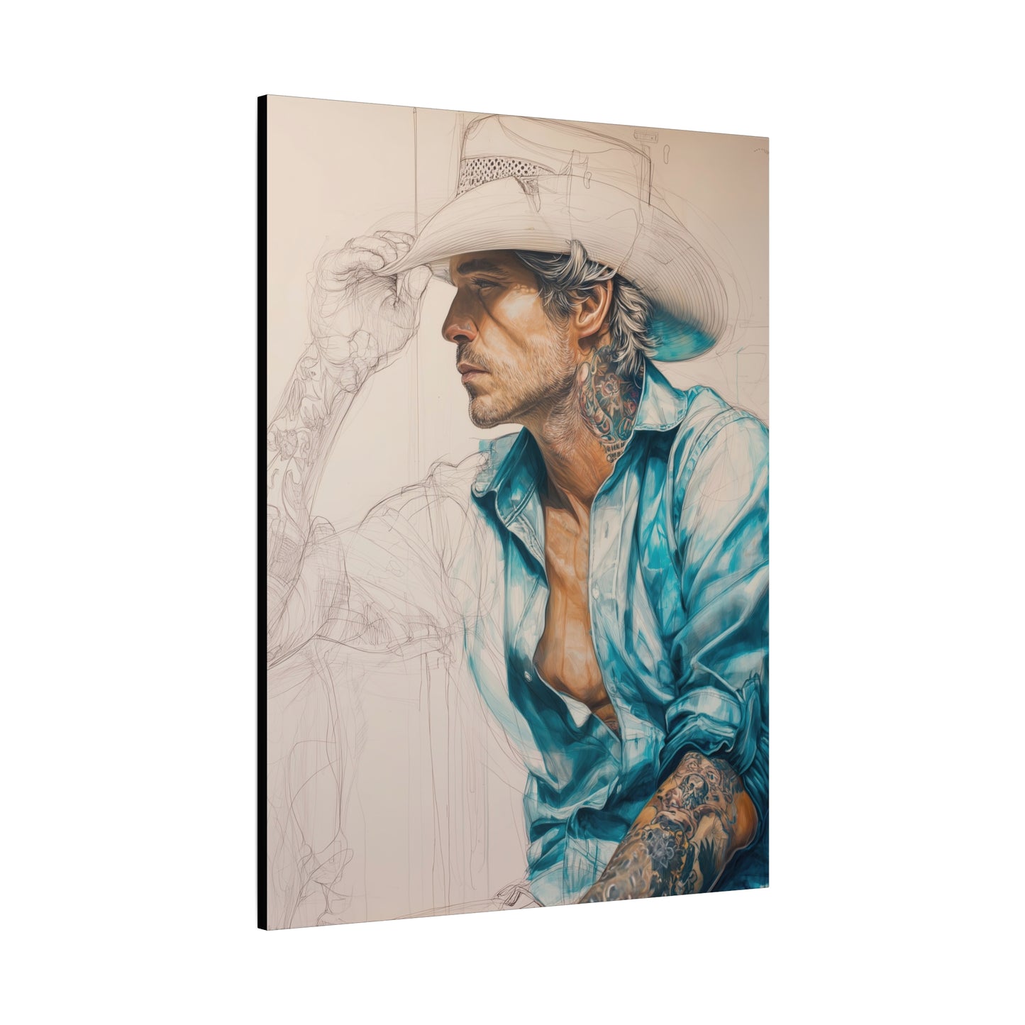 Gallery Wrapped Canvas, Wranglers and Wreckage Art Canvas, Erotic Pinup Art Canvas – Wade