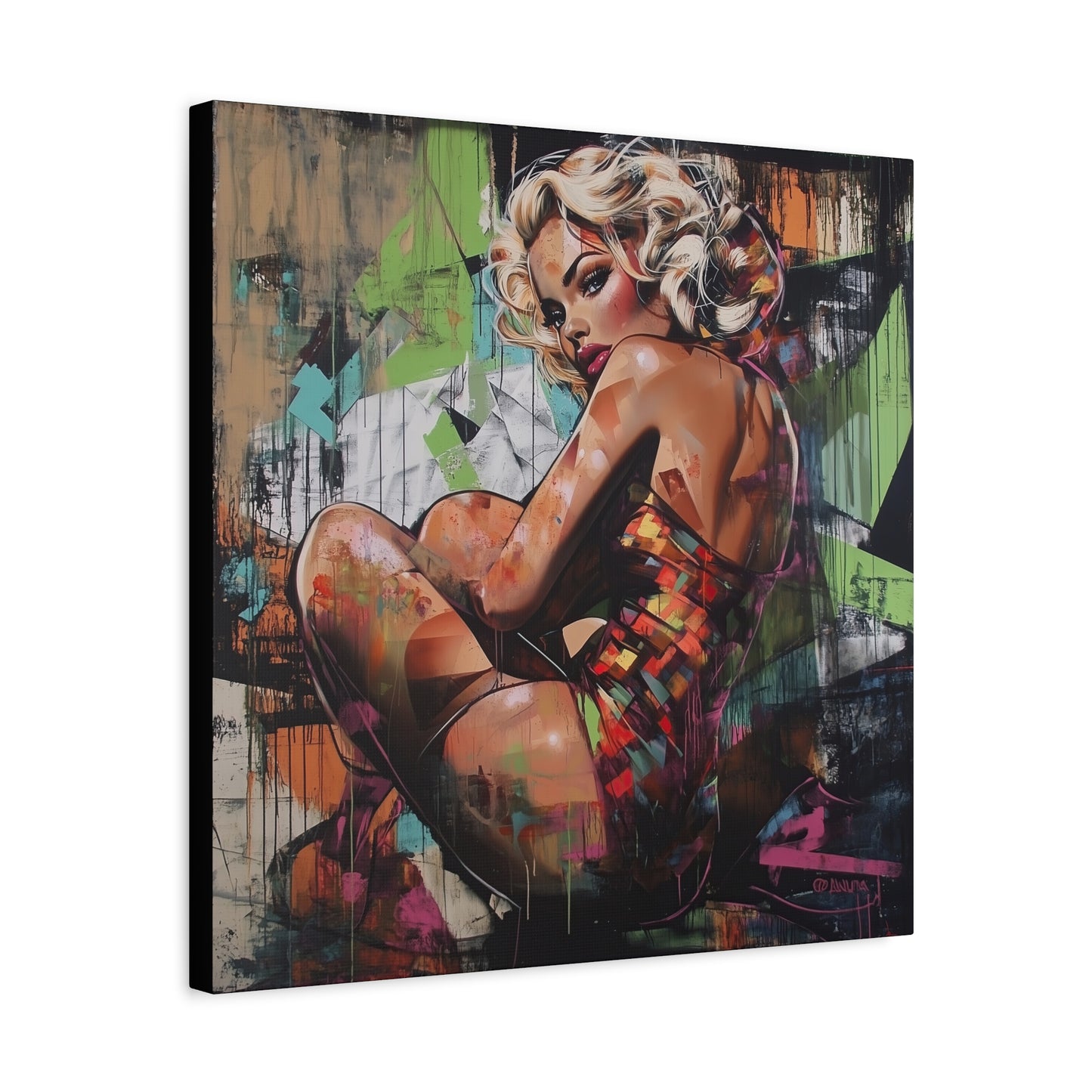 Gallery Wrapped Canvas, Guilt and Grit Adult Art Canvas, Erotic Pinup Art Canvas – Selene