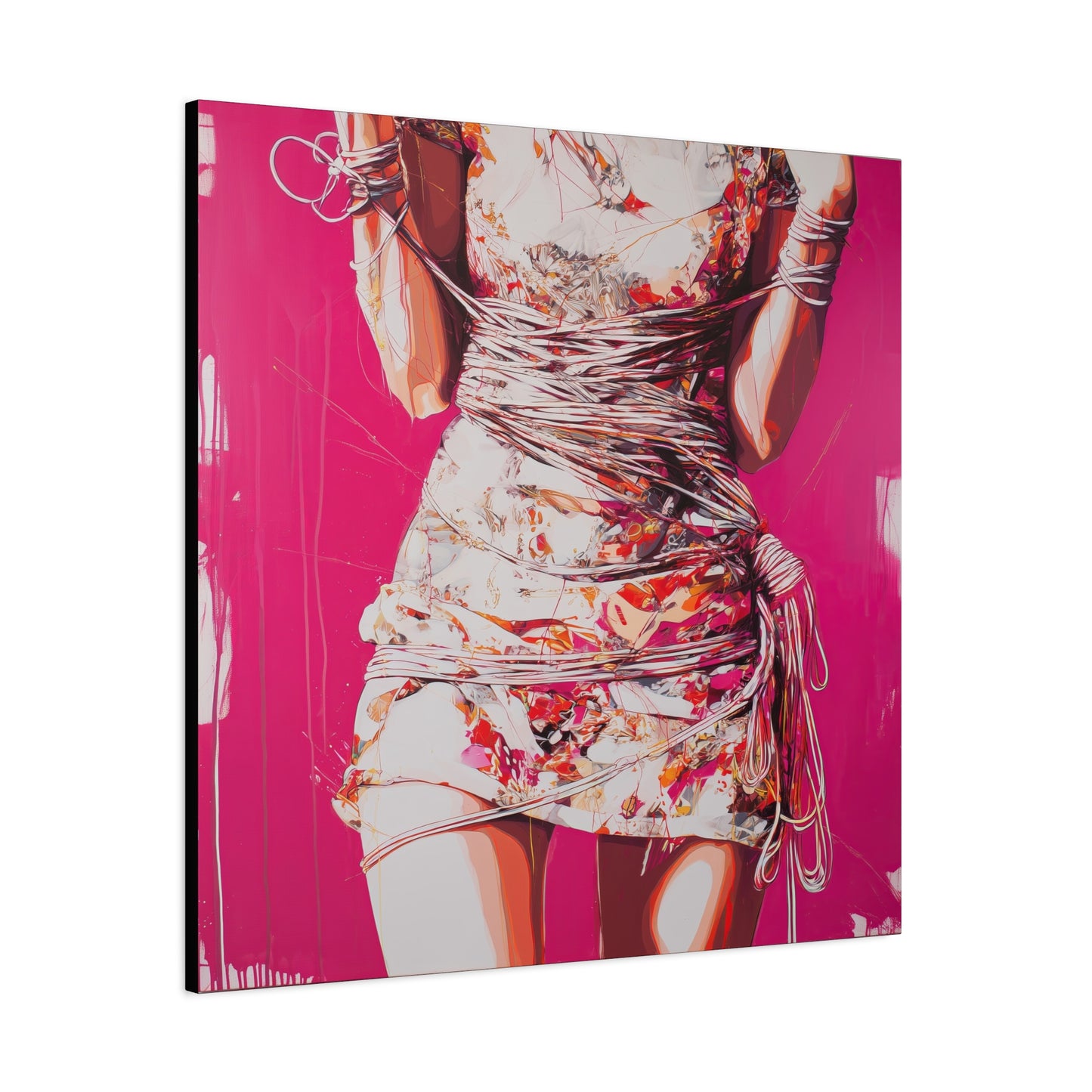 Gallery Wrapped Canvas, Ropes and Reverence Art Canvas, Erotic Shibari Art Canvas – Reika