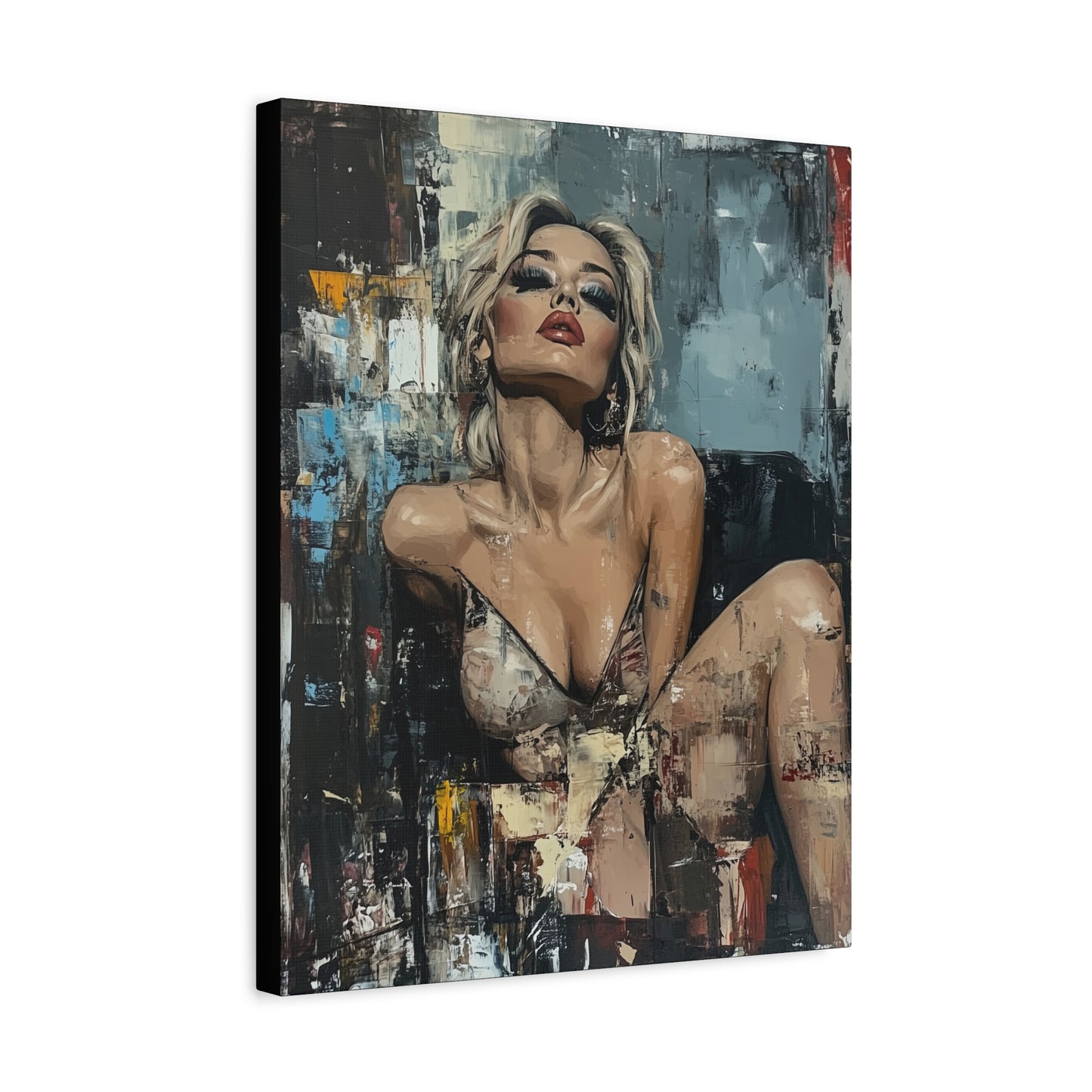 Gallery Wrapped Canvas, Guilt and Grit Adult Art Canvas, Erotic Pinup Art Canvas – Sienna