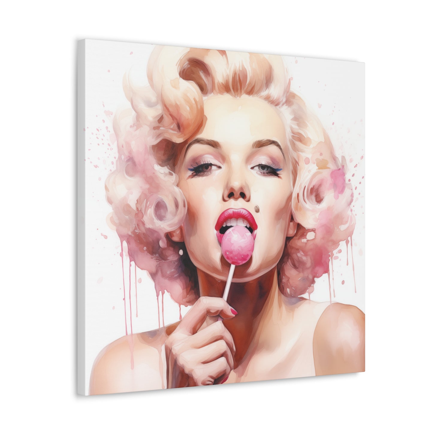 Canvas Wall Art, Gallery Wrapped Pop Art, Celebrity Wall Art – Marilyn Monroe - Lollipop