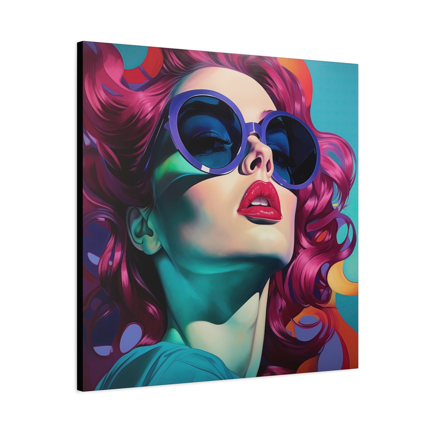 Canvas Gallery Wrapped High-Fashion Wall Art, Stylish Decor, Retro Femme Doll Pop Art – Electra