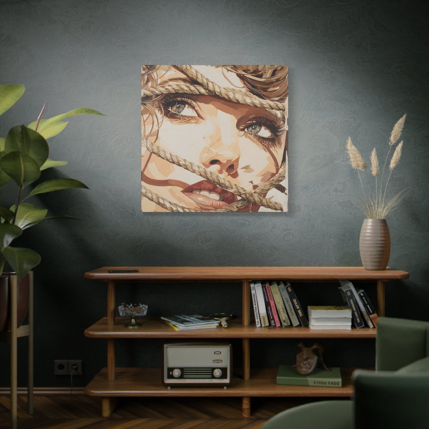 Gallery Wrapped Canvas, Ropes and Reverence Art Canvas, Erotic Shibari Art Canvas – Hana