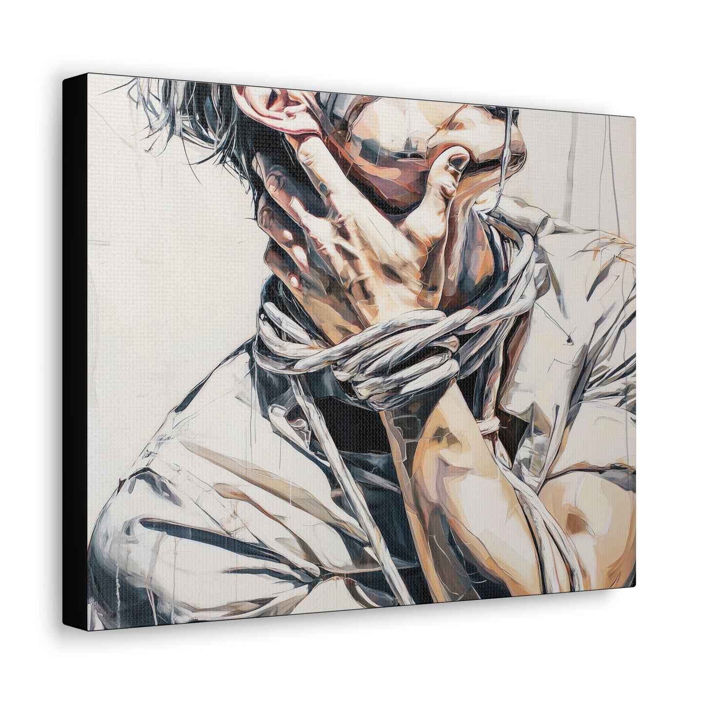Gallery Wrapped Canvas, Ropes and Reverence Art Canvas, Erotic Shibari Art Canvas – Gary
