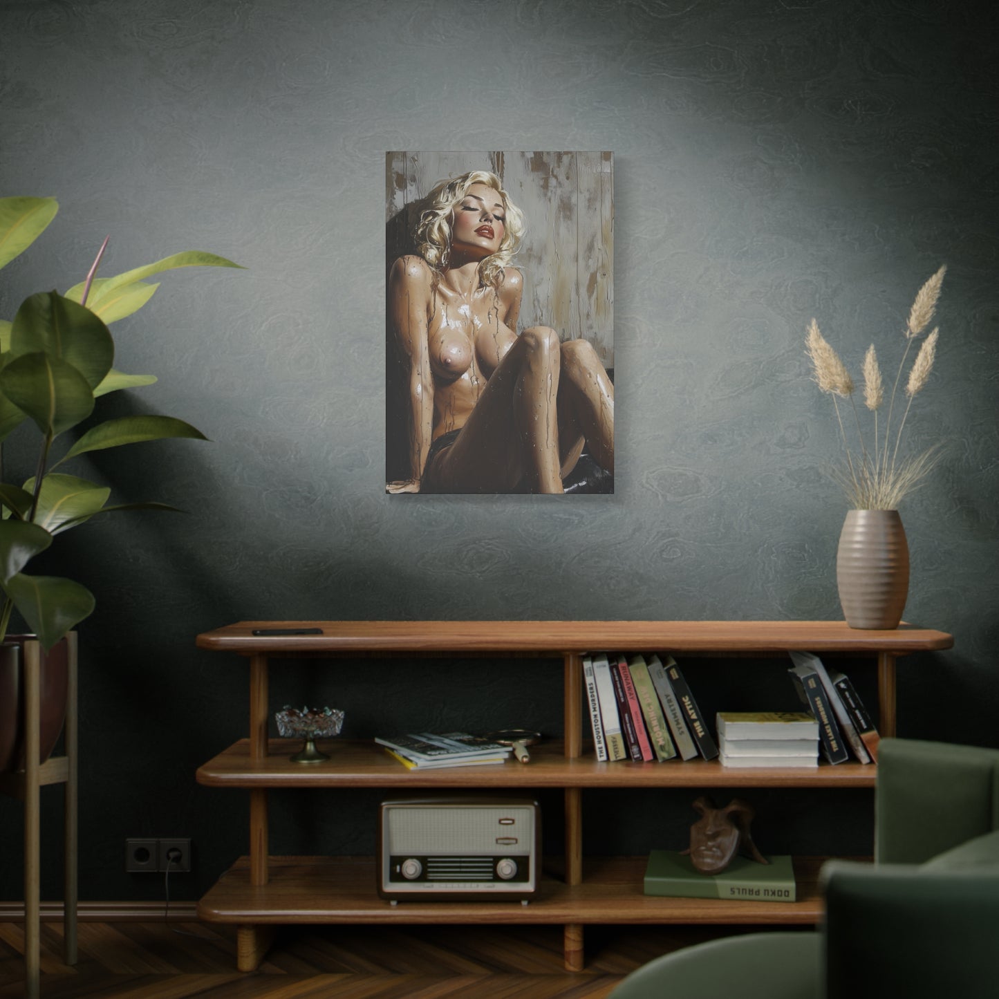 Gallery Wrapped Canvas, Guilt and Grit Adult Art Canvas, Erotic Pinup Art Canvas – Estelle