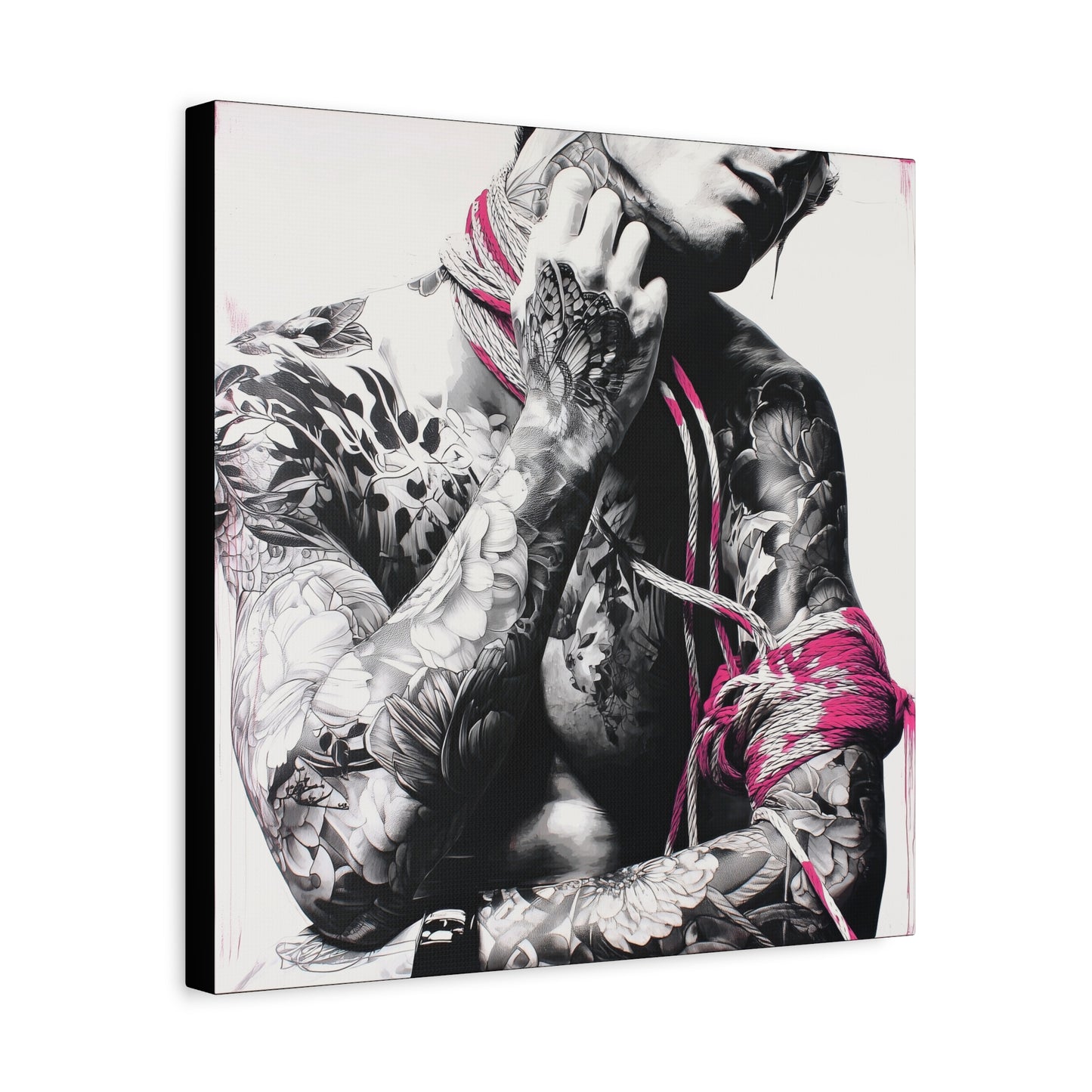 Gallery Wrapped Canvas, Ropes and Reverence Art Canvas, Erotic Shibari Art Canvas – Kaito