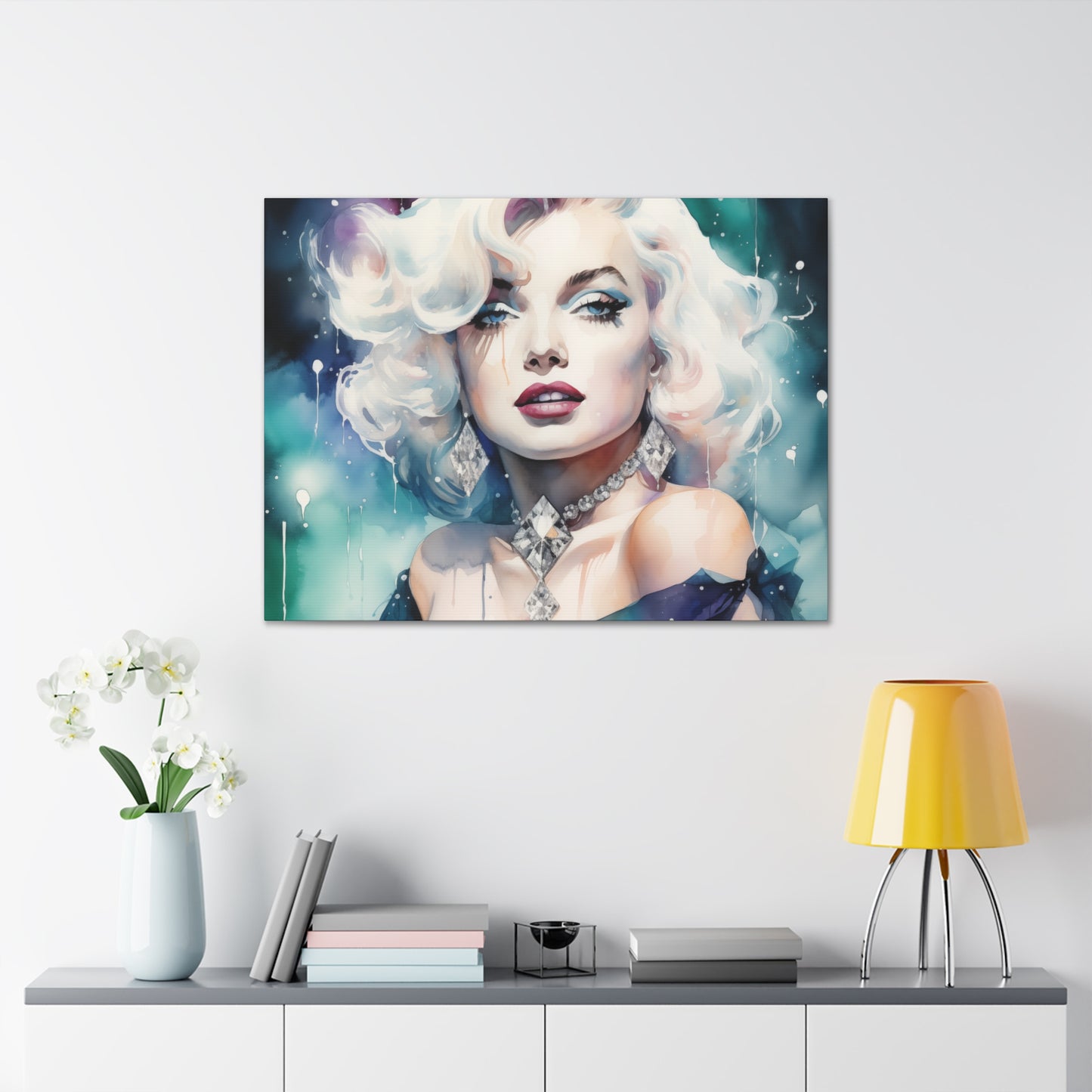 Canvas Wall Art, Gallery Wrapped Pop Art, Celebrity Wall Art – Marilyn Monroe - Diamonds