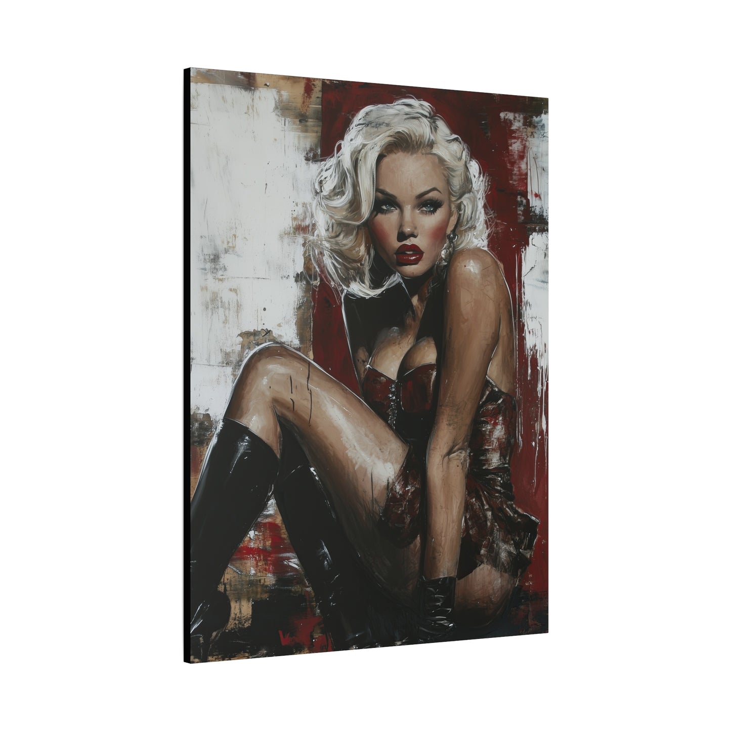 Gallery Wrapped Canvas, Guilt and Grit Adult Art Canvas, Erotic Pinup Art Canvas – Valentina