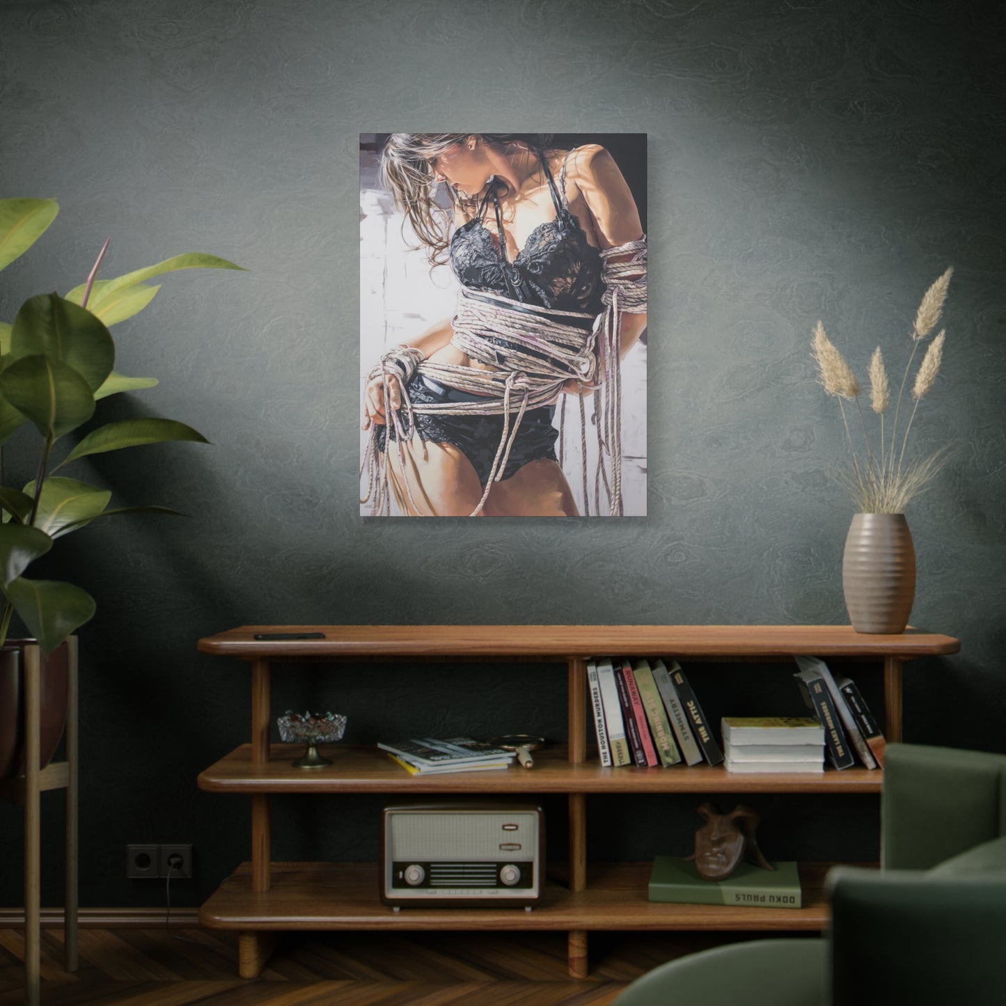 Gallery Wrapped Canvas, Ropes and Reverence Art Canvas, Erotic Shibari Art Canvas – Amara
