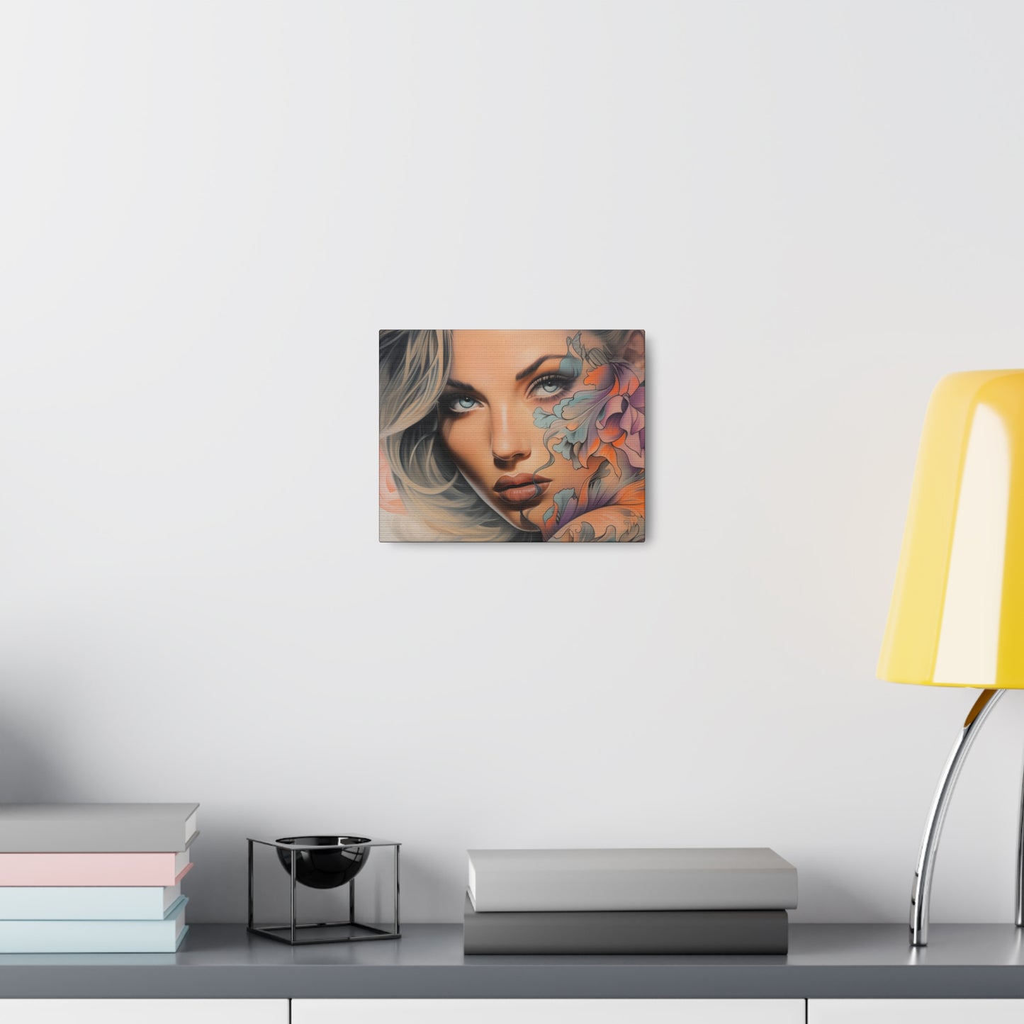 Gallery Wrapped Canvas, Edgy Tattooed Beauty, Urban Pop Art Canvas – Bella