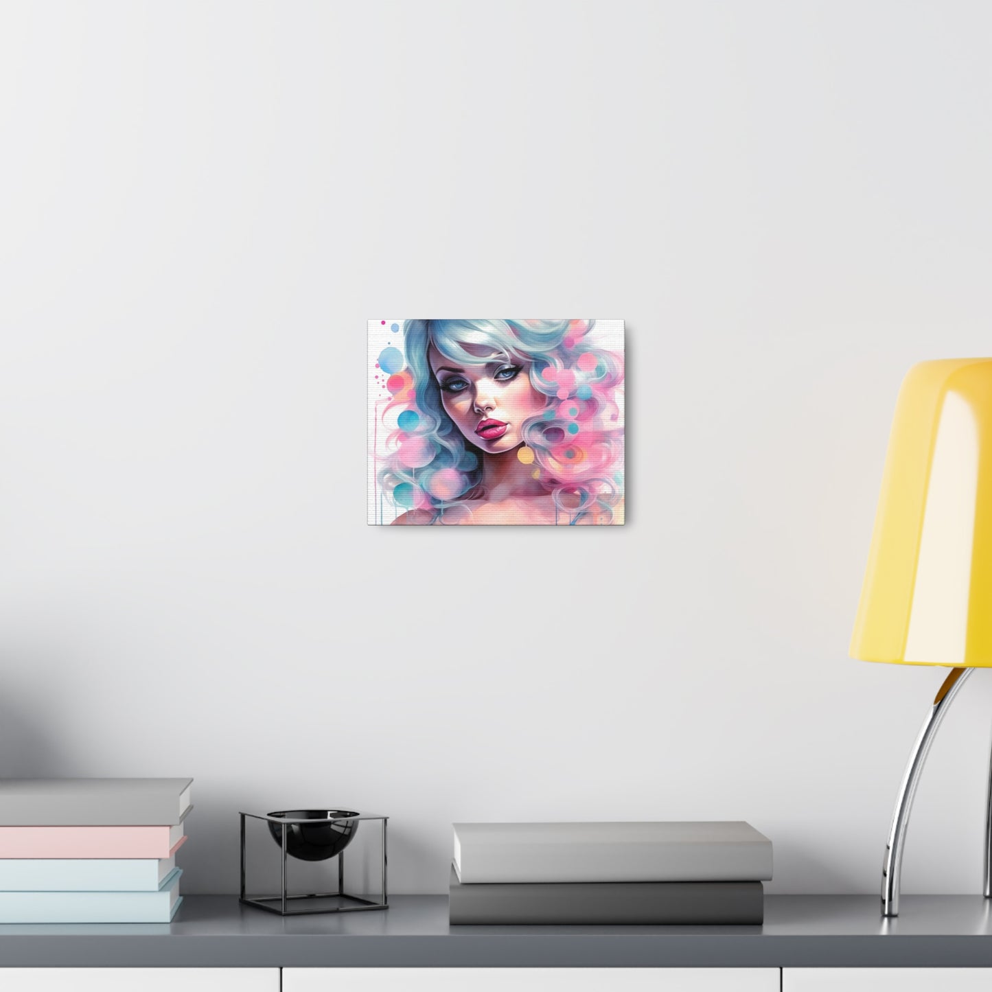 Canvas Gallery Wrapped High-Fashion Wall Art, Stylish Decor, Retro Femme Doll Pop Art – Sylvie