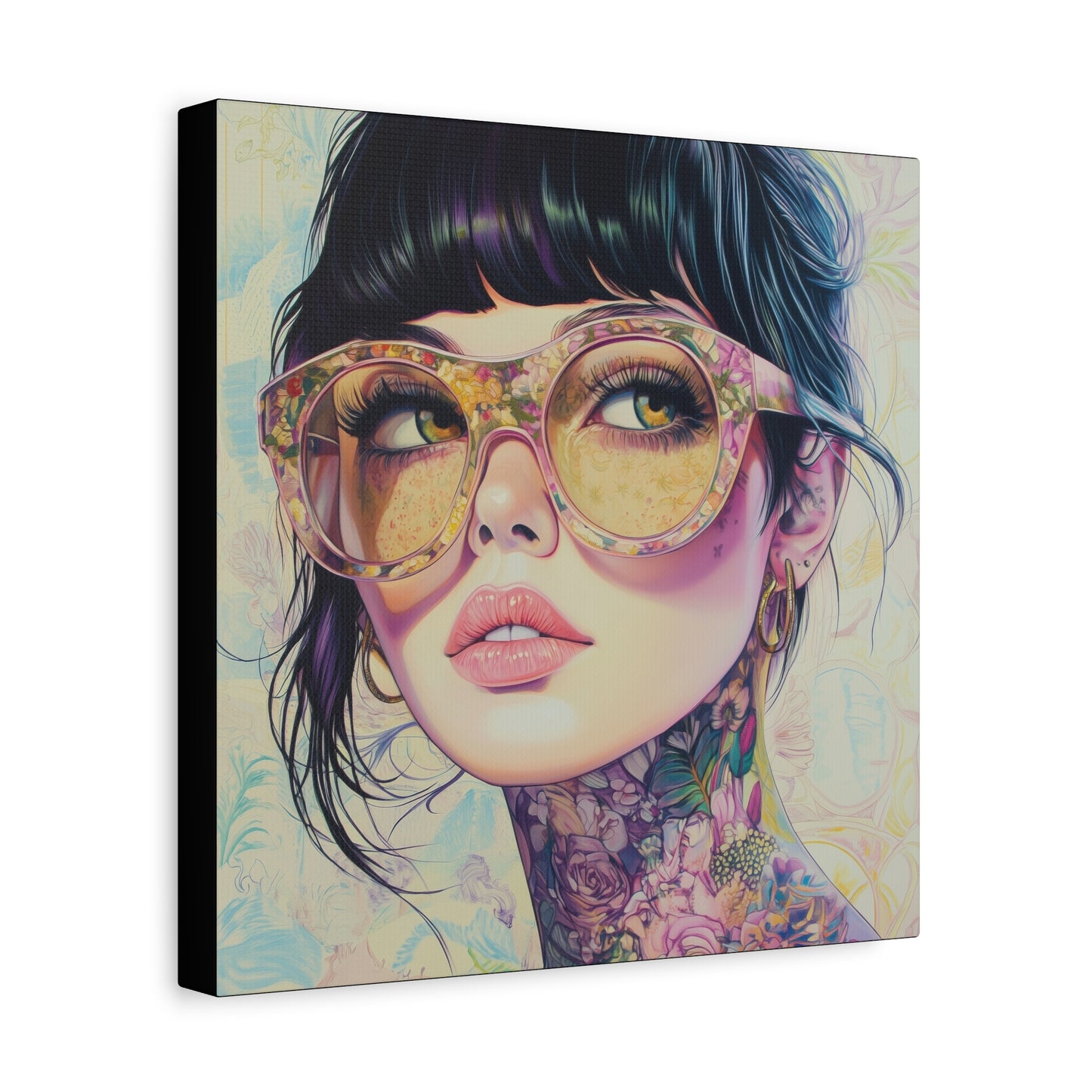 Canvas Gallery Wrap, Ladies in Lenses Wall Art, Abstract Femme Girl Art - Lucy