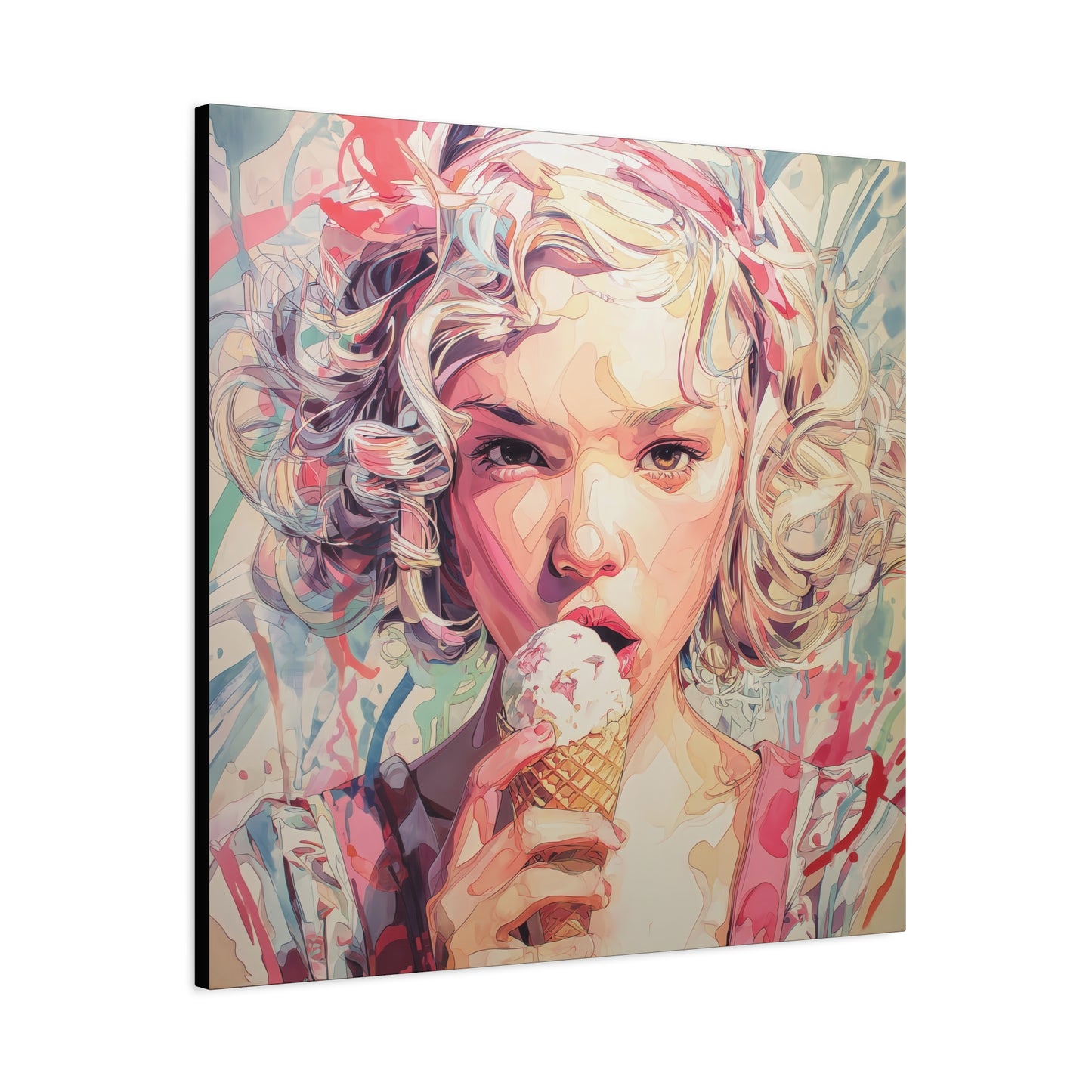 Gallery Wrapped Canvas, Sweet Summer Nostalgia, Sugar and Spice Art Canvas, Ice Cream Dreams Art – Rosie