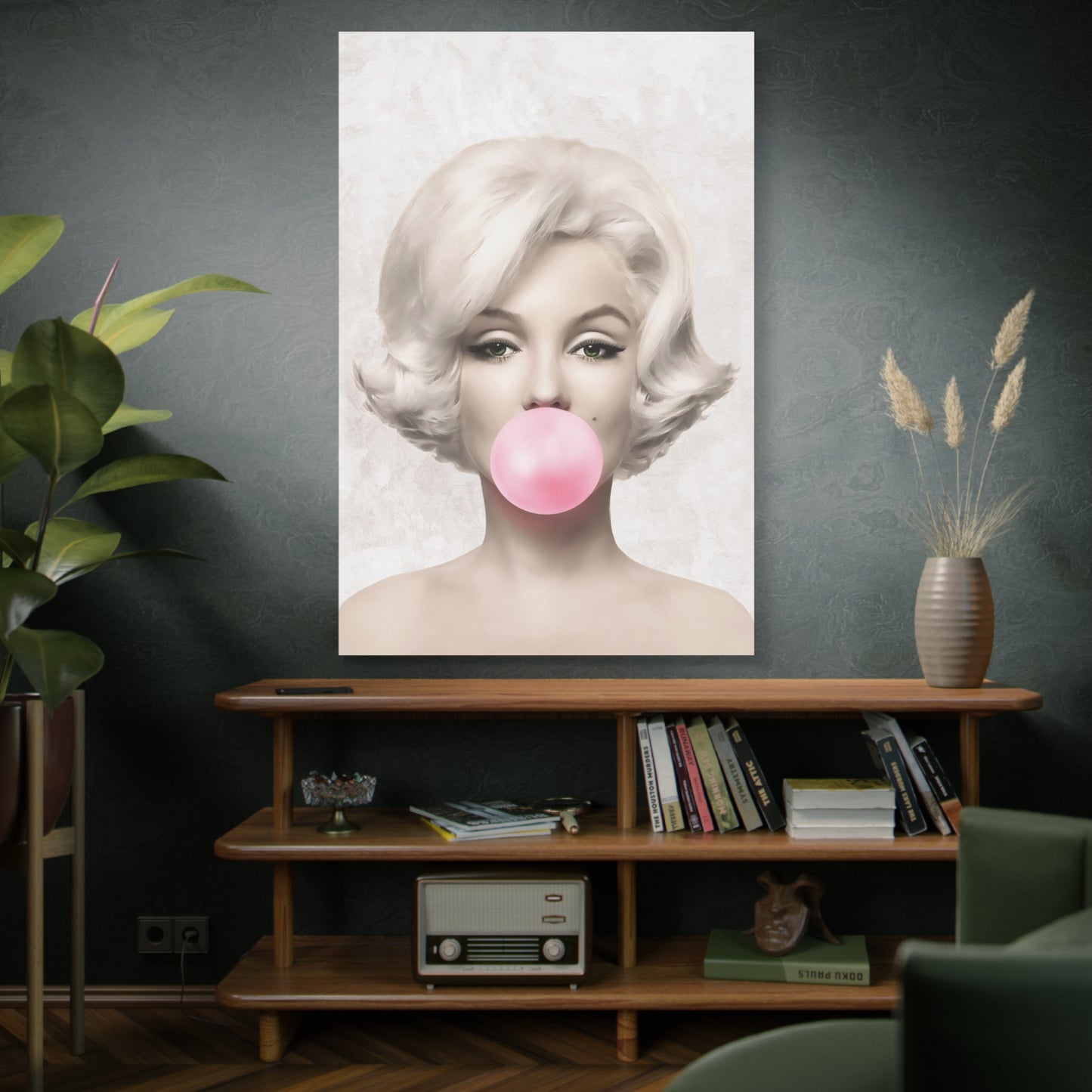 Gallery Wrapped Canvas, Marilyn Monroe Art Canvas, Celebrity Diva Art Canvas – Marilyn Monroe Bubblegum