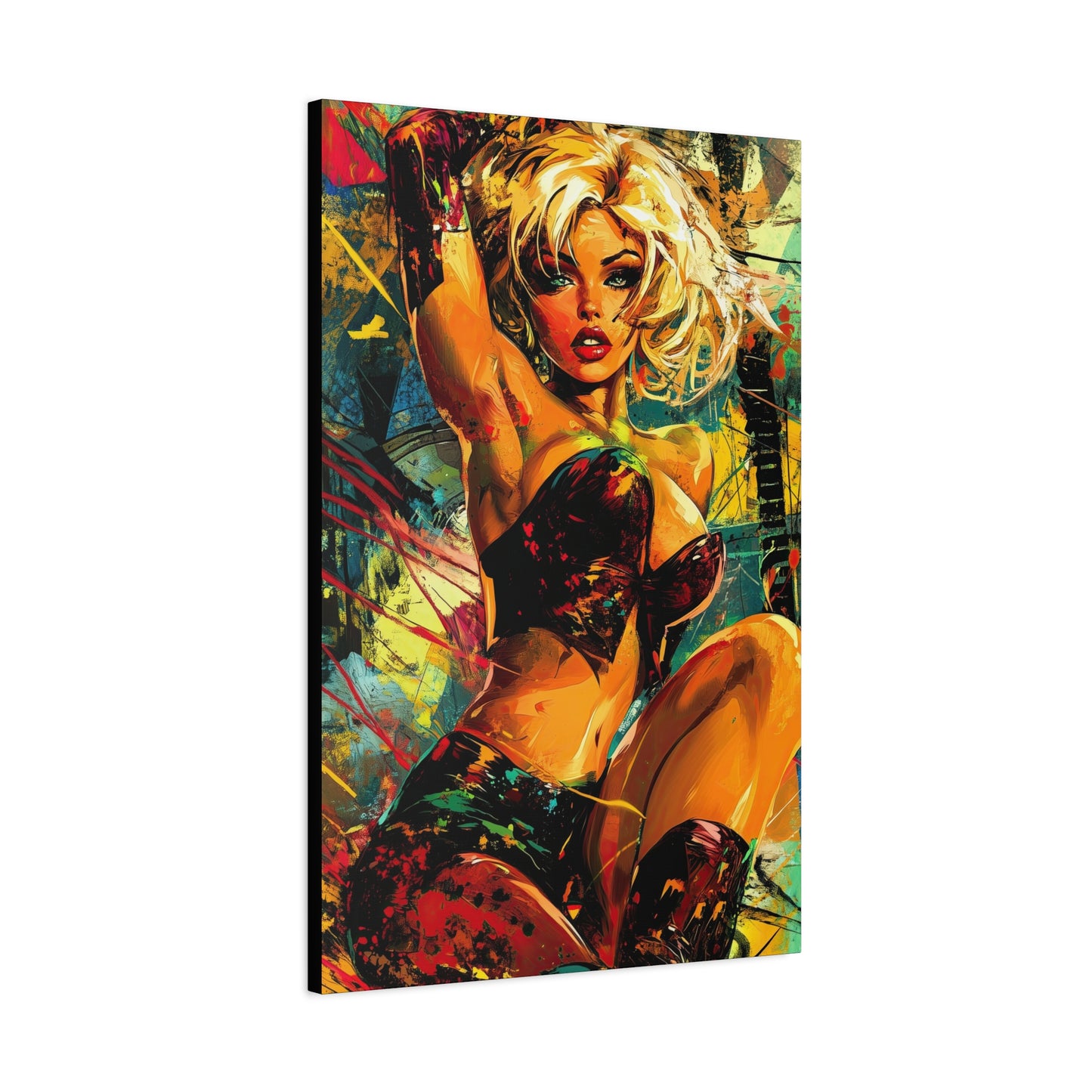 Gallery Wrapped Canvas, Guilt and Grit Adult Art Canvas, Erotic Pinup Art Canvas – Robin
