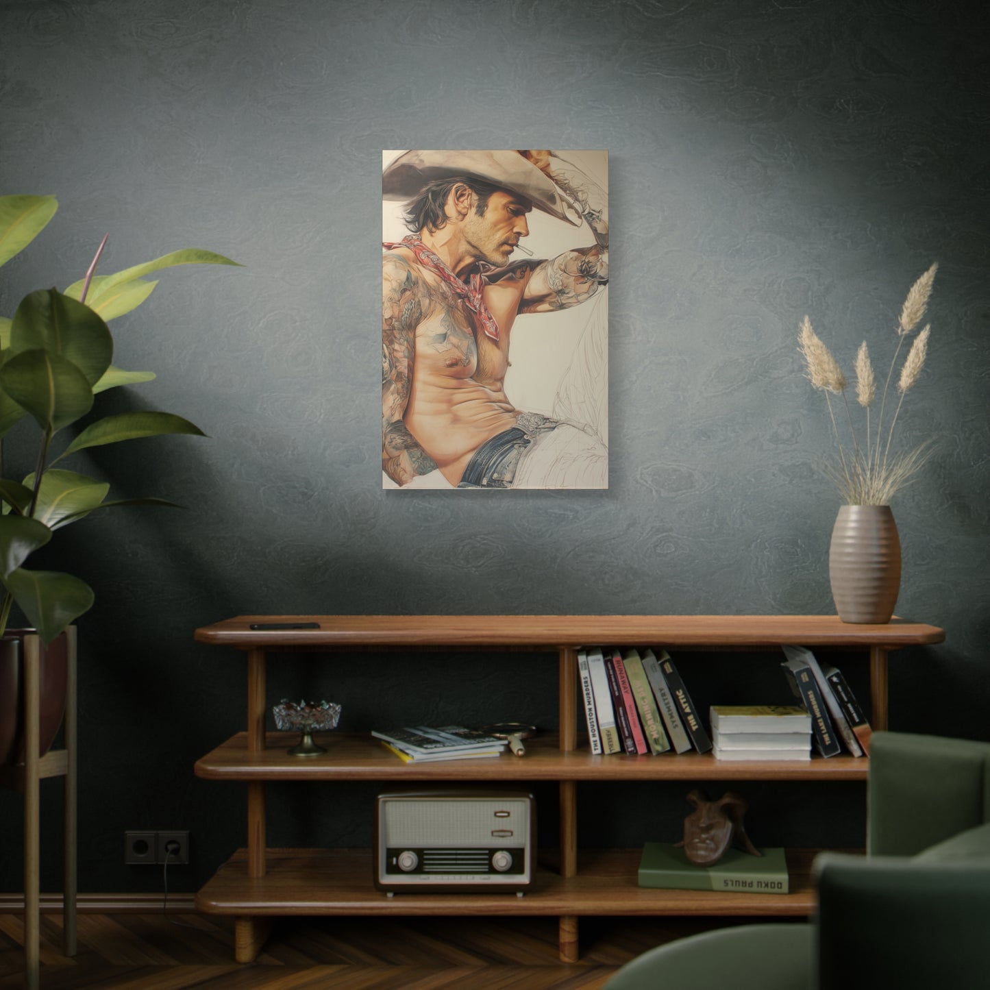 Gallery Wrapped Canvas, Wranglers and Wreckage Art Canvas, Erotic Pinup Art Canvas – Colt