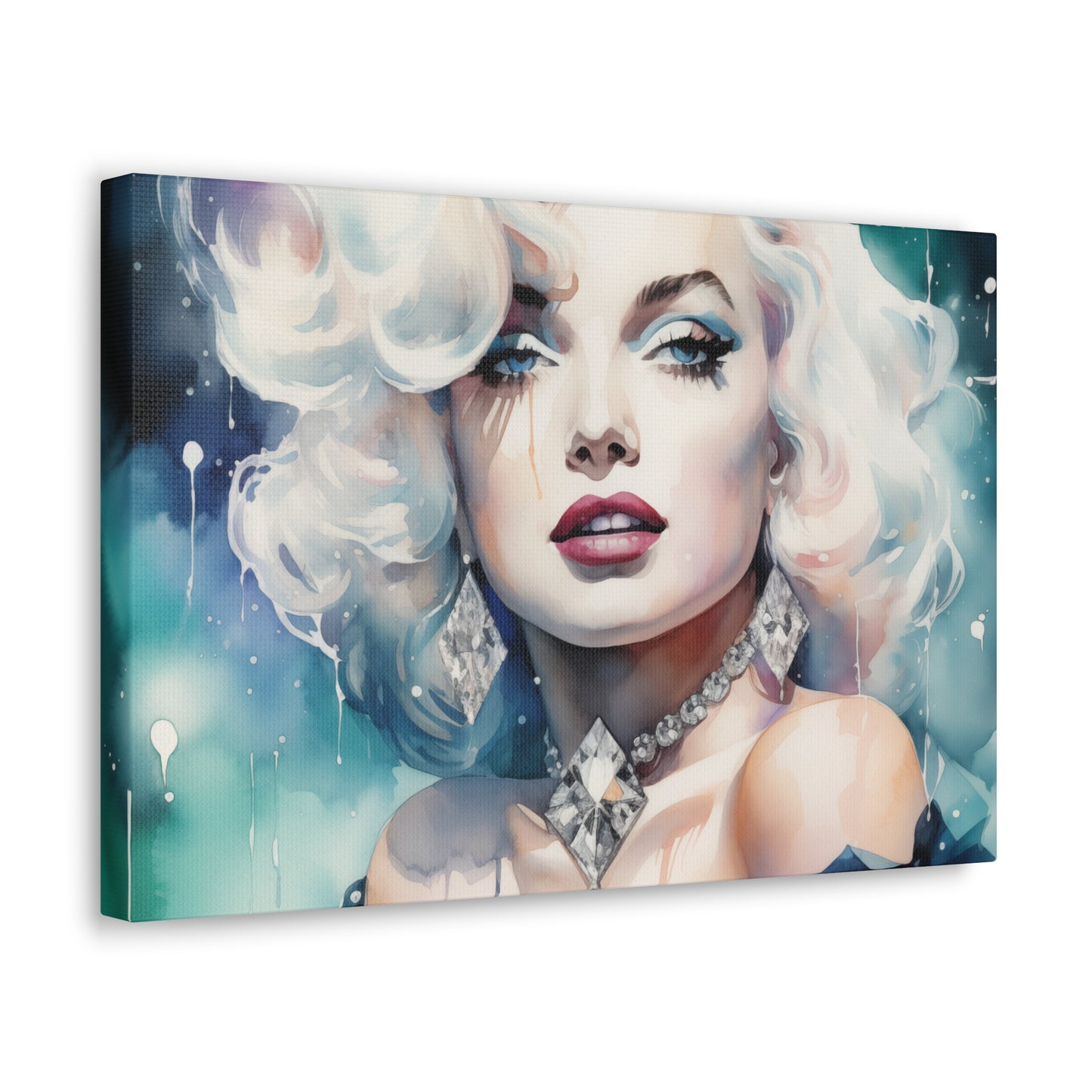 Canvas Wall Art, Gallery Wrapped Pop Art, Celebrity Wall Art – Marilyn Monroe - Diamonds