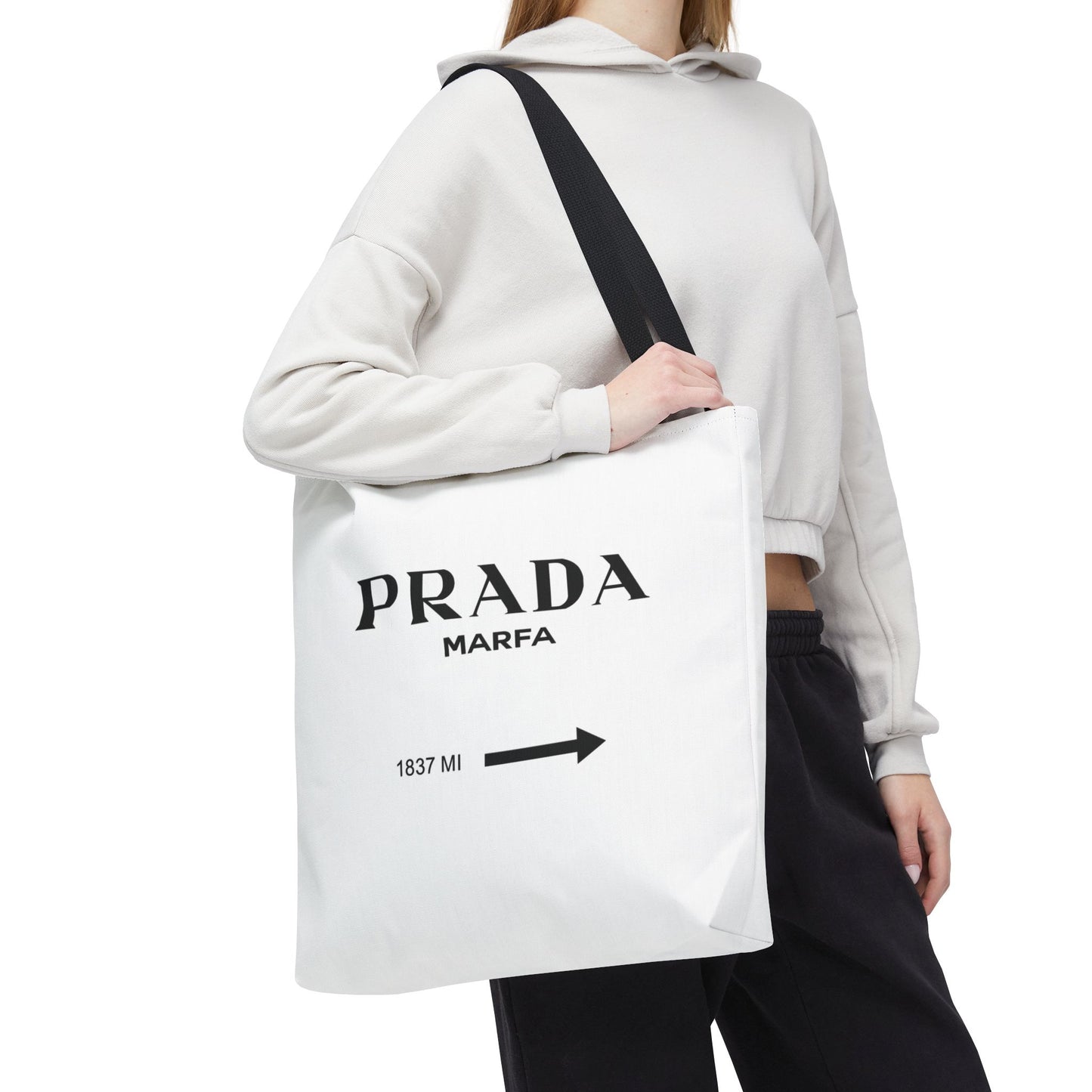 Designer Inspired Tote Bag, Utility Tote - Marfa Art Installation Tote - 1837 Miles