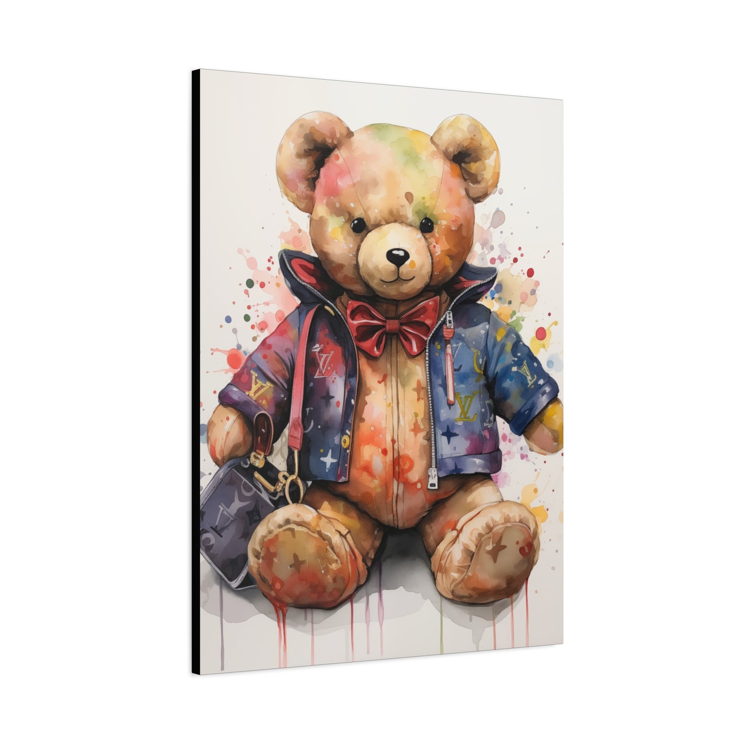 Canvas Gallery Wrap - Designer Bear Wall Art - Drip