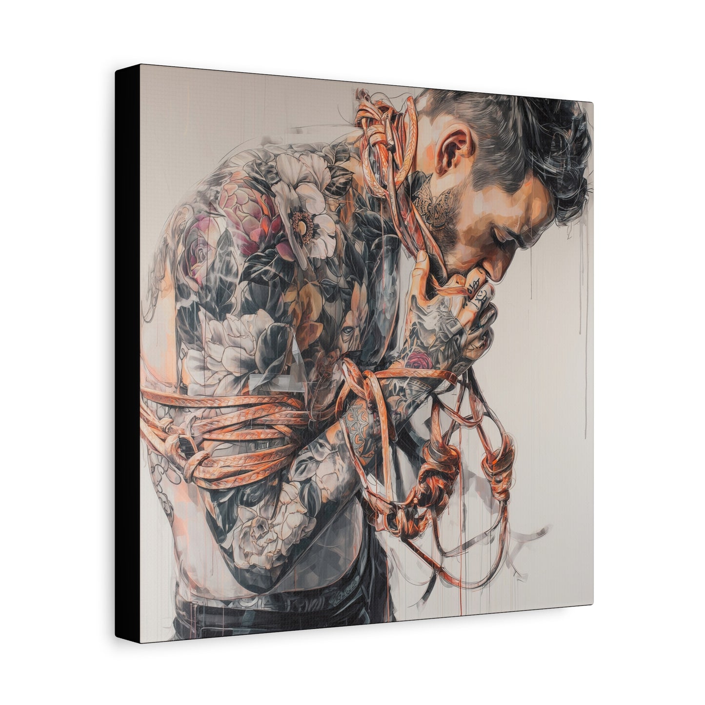 Gallery Wrapped Canvas, Ropes and Reverence Art Canvas, Erotic Shibari Art Canvas – Zev
