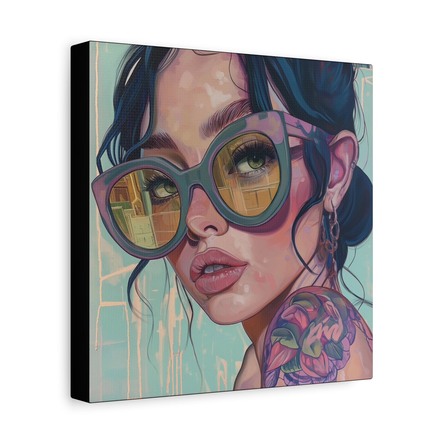 Canvas Gallery Wrap, Ladies in Lenses Wall Art, Abstract Femme Girl Art - Meg