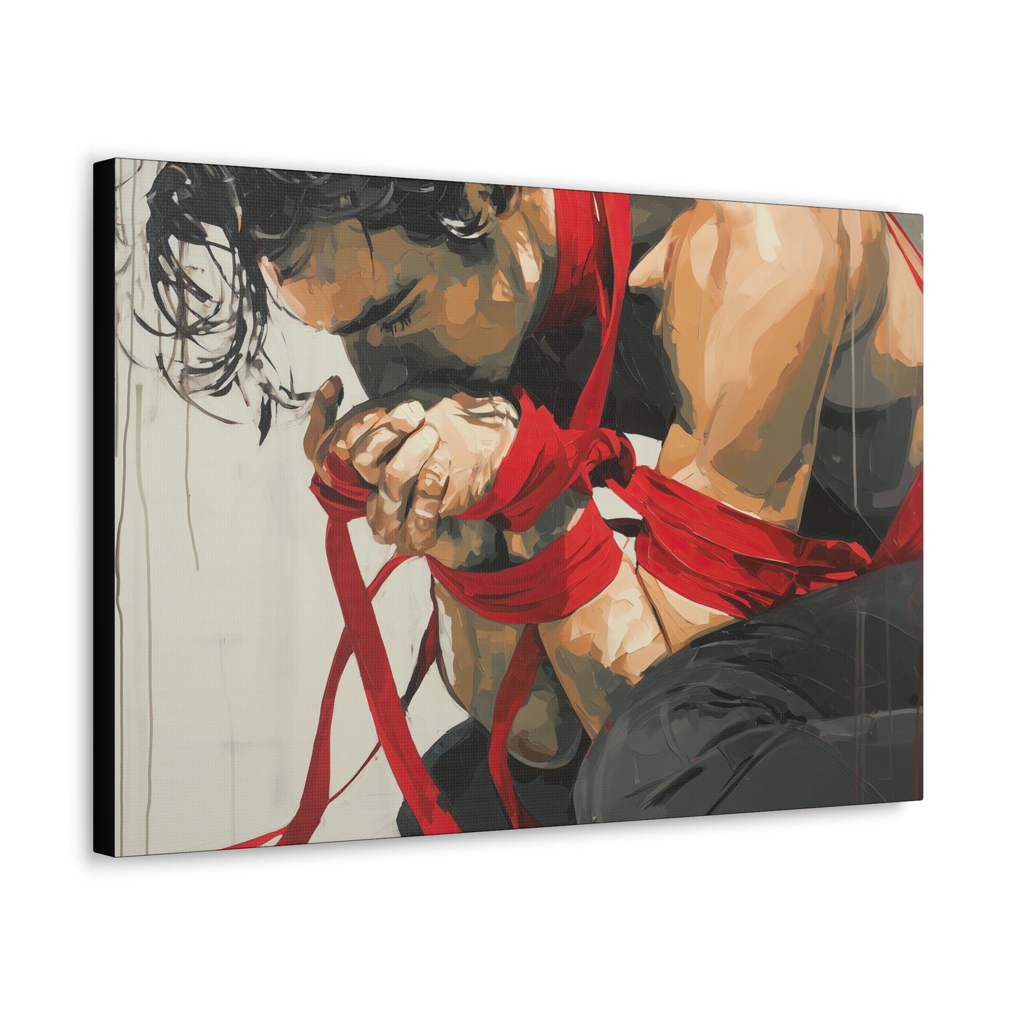 Gallery Wrapped Canvas, Ropes and Reverence Art Canvas, Erotic Shibari Art Canvas – Theo