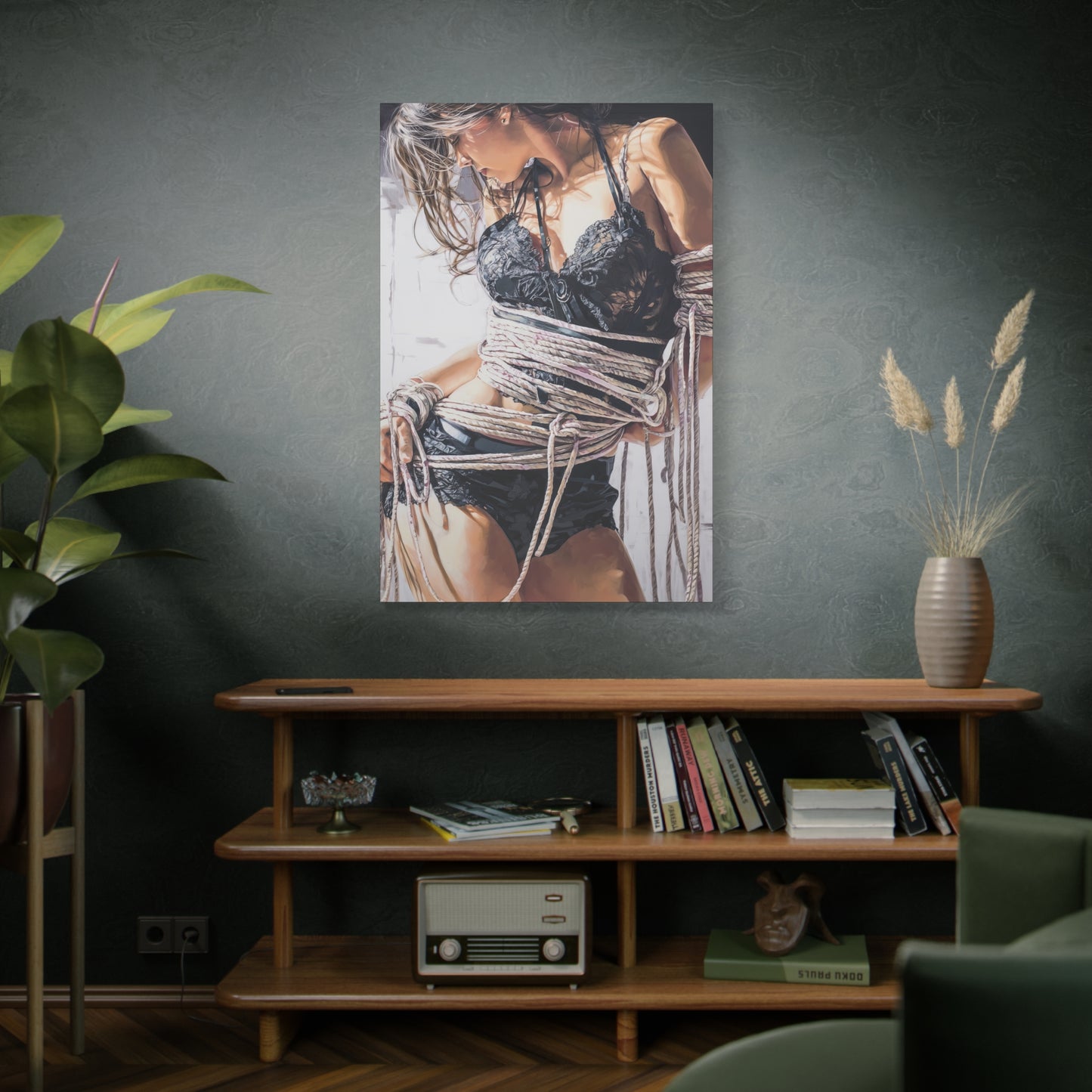 Gallery Wrapped Canvas, Ropes and Reverence Art Canvas, Erotic Shibari Art Canvas – Amara