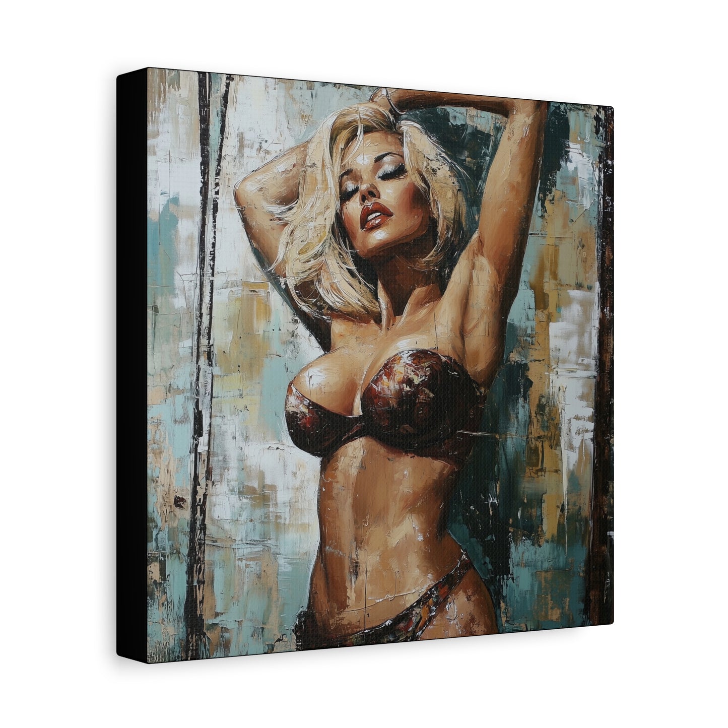 Gallery Wrapped Canvas, Guilt and Grit Adult Art Canvas, Erotic Pinup Art Canvas – Allegra