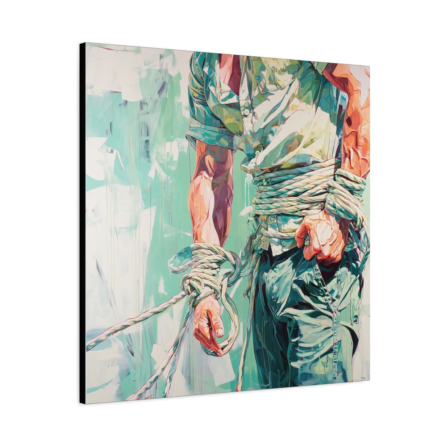 Gallery Wrapped Canvas, Ropes and Reverence Art Canvas, Erotic Shibari Art Canvas – Jiro