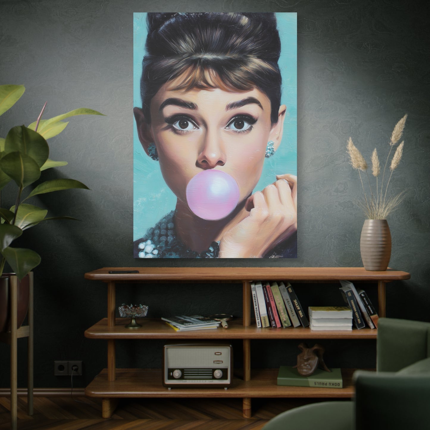 Gallery Wrapped Canvas, The Diva Project Art Canvas, Pinup Art Canvas – Audrey Hepburn - FIVE