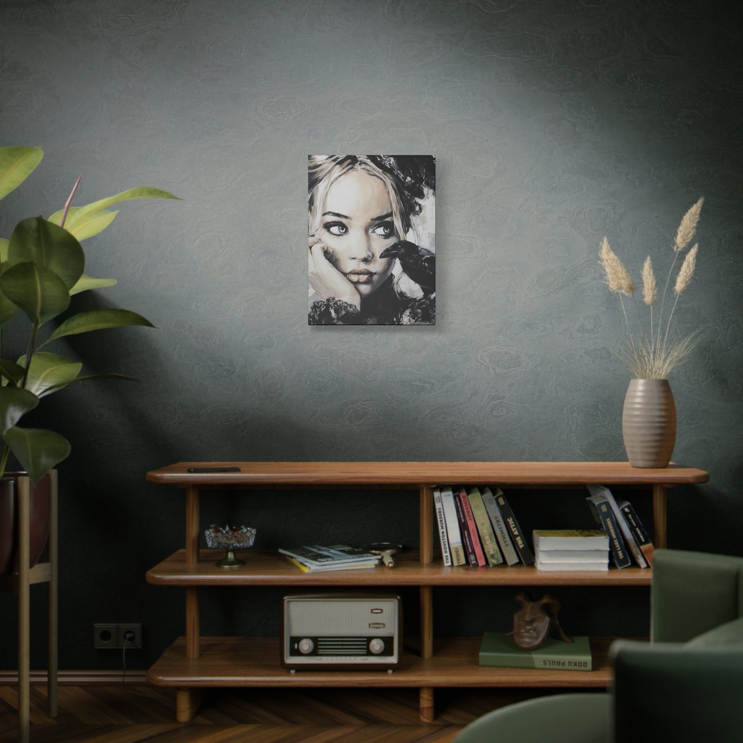 Gallery Wrapped Canvas, Myth and Bones Gothic Art Canvas, Dark Muse Canvas - Nicolette