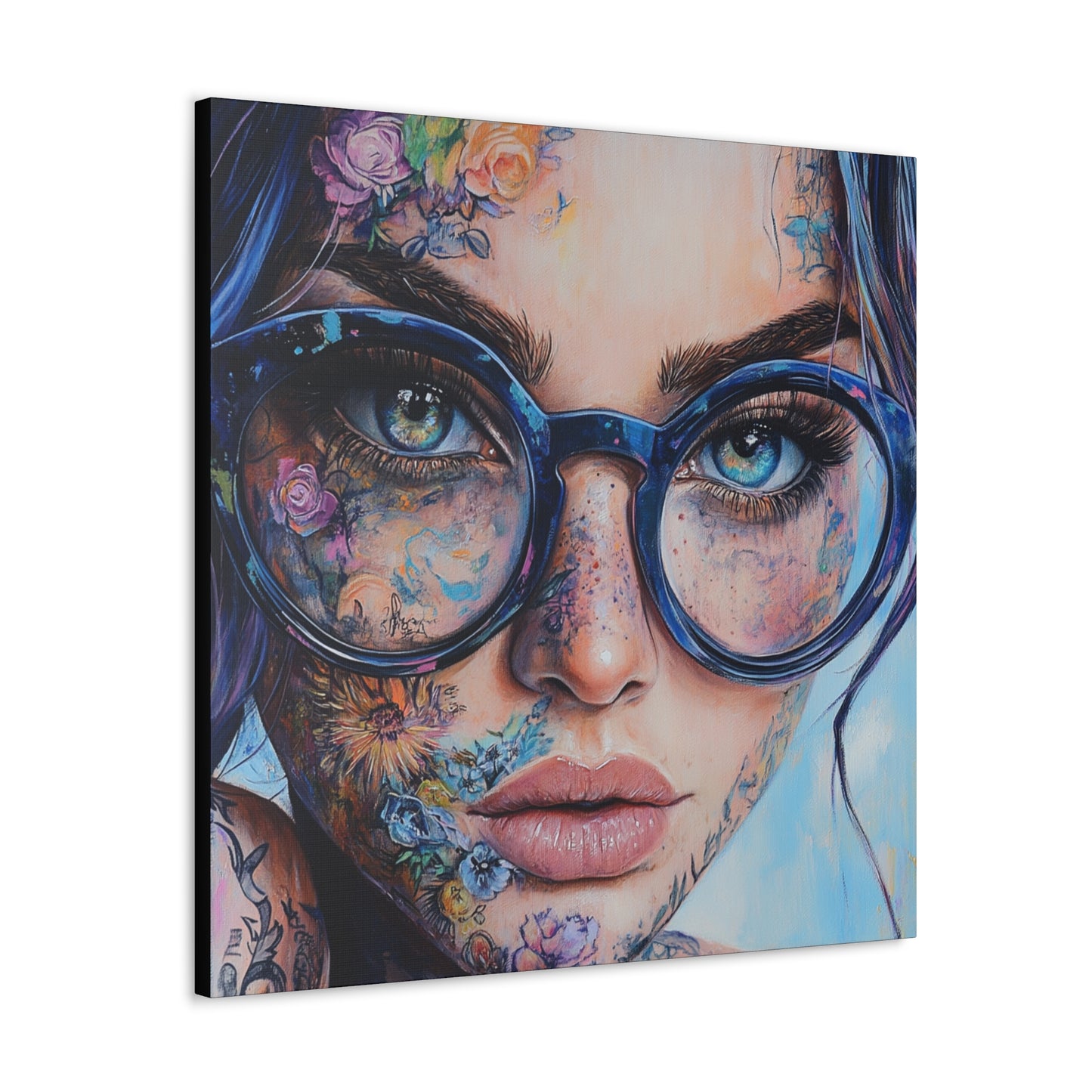 Canvas Gallery Wrap, Ladies in Lenses Wall Art, Abstract Femme Girl Art - Sara