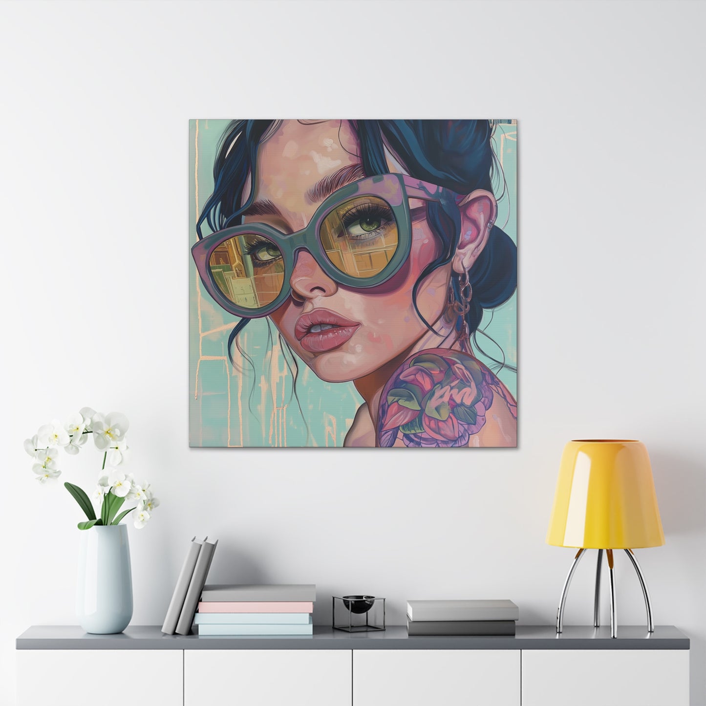 Canvas Gallery Wrap, Ladies in Lenses Wall Art, Abstract Femme Girl Art - Meg