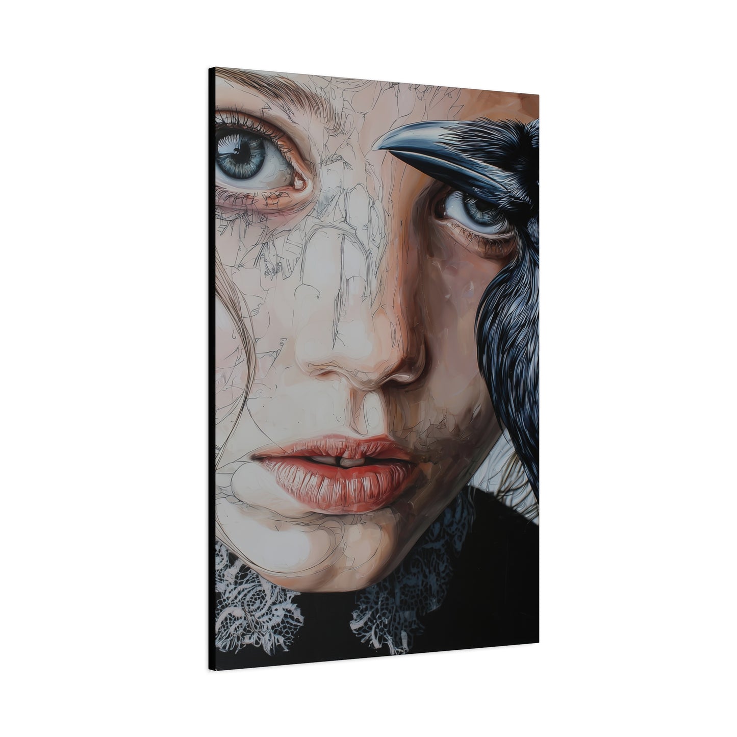 Gallery Wrapped Canvas, Myth and Bones Gothic Art Canvas, Dark Muse Canvas - Clio