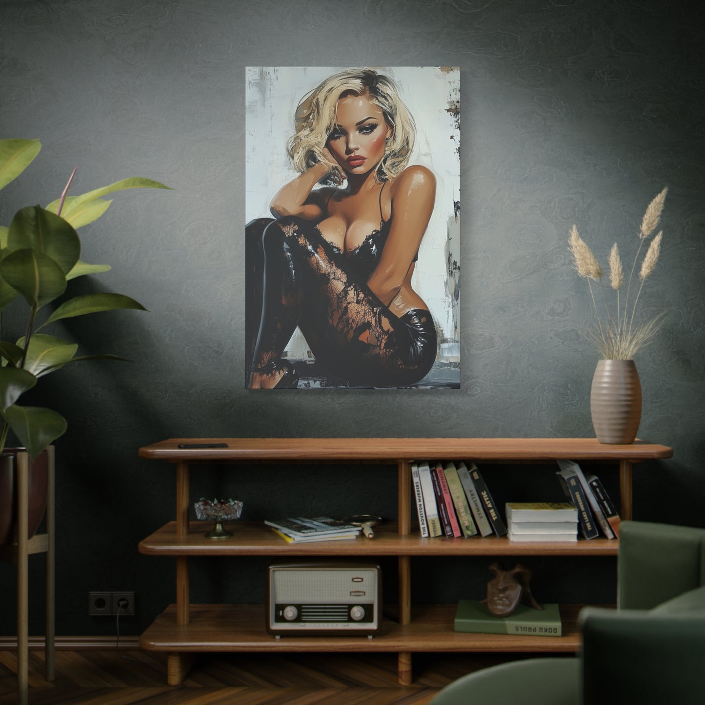 Gallery Wrapped Canvas, Guilt and Grit Adult Art Canvas, Erotic Pinup Art Canvas – Dasha