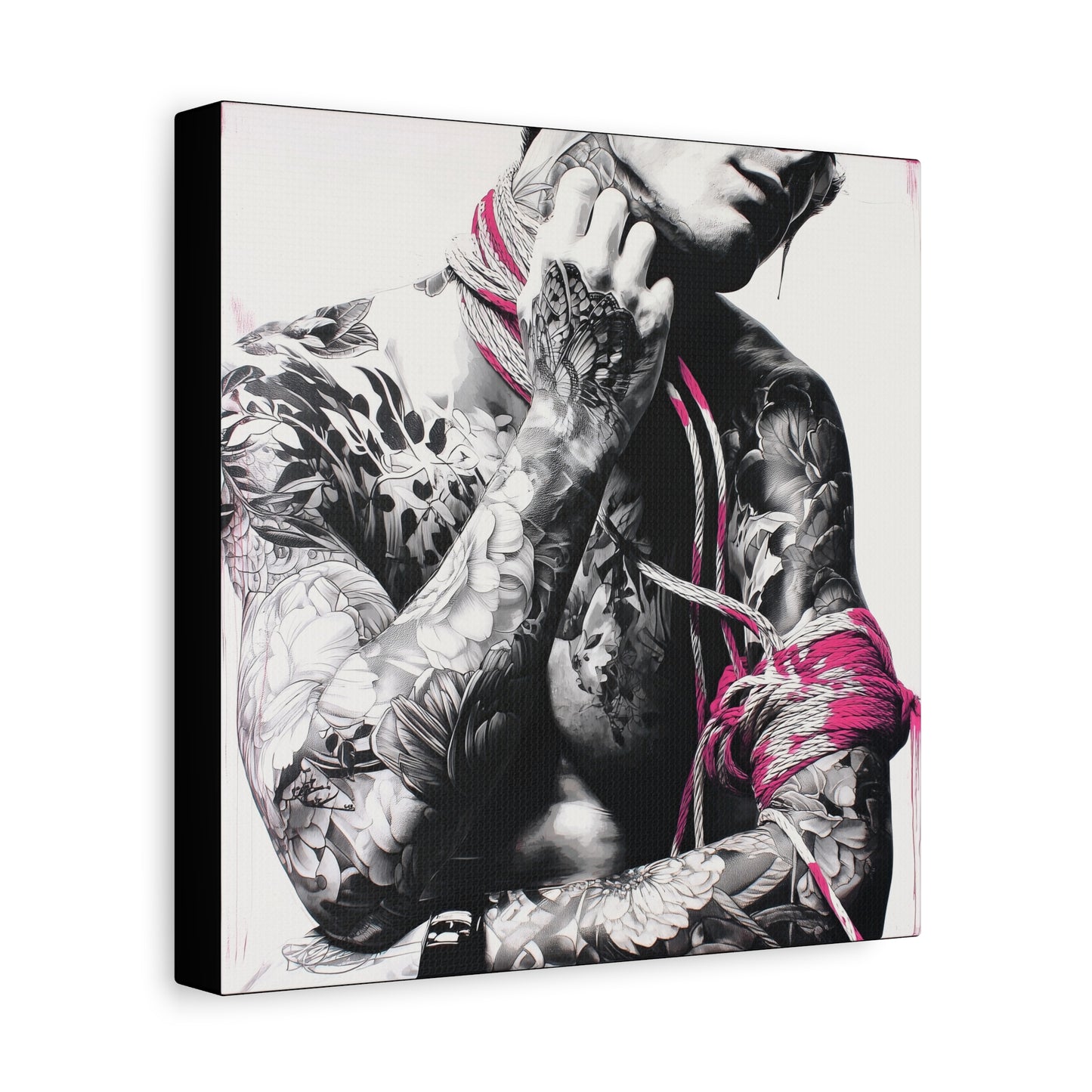 Gallery Wrapped Canvas, Ropes and Reverence Art Canvas, Erotic Shibari Art Canvas – Kaito