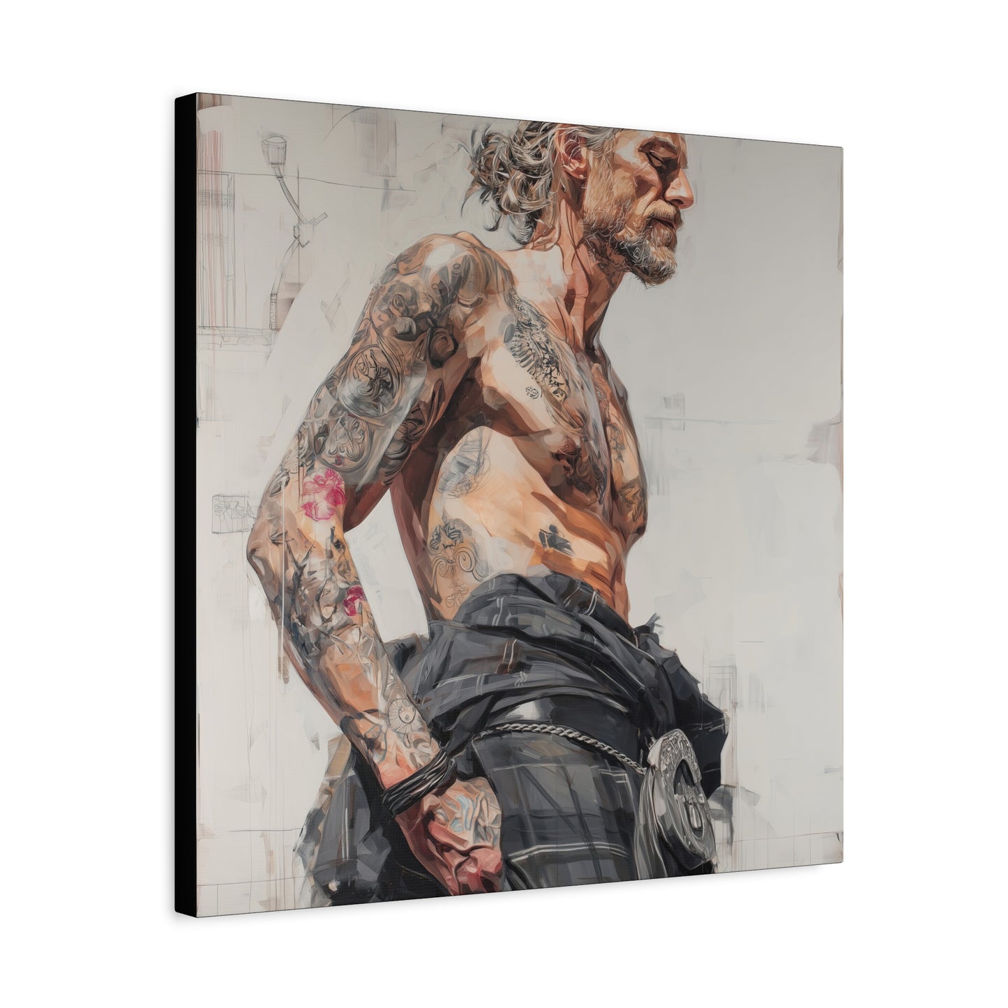 Gallery Wrapped Canvas, Kilts and Carnage Art Canvas, Erotic Pinup Art Canvas – Struan