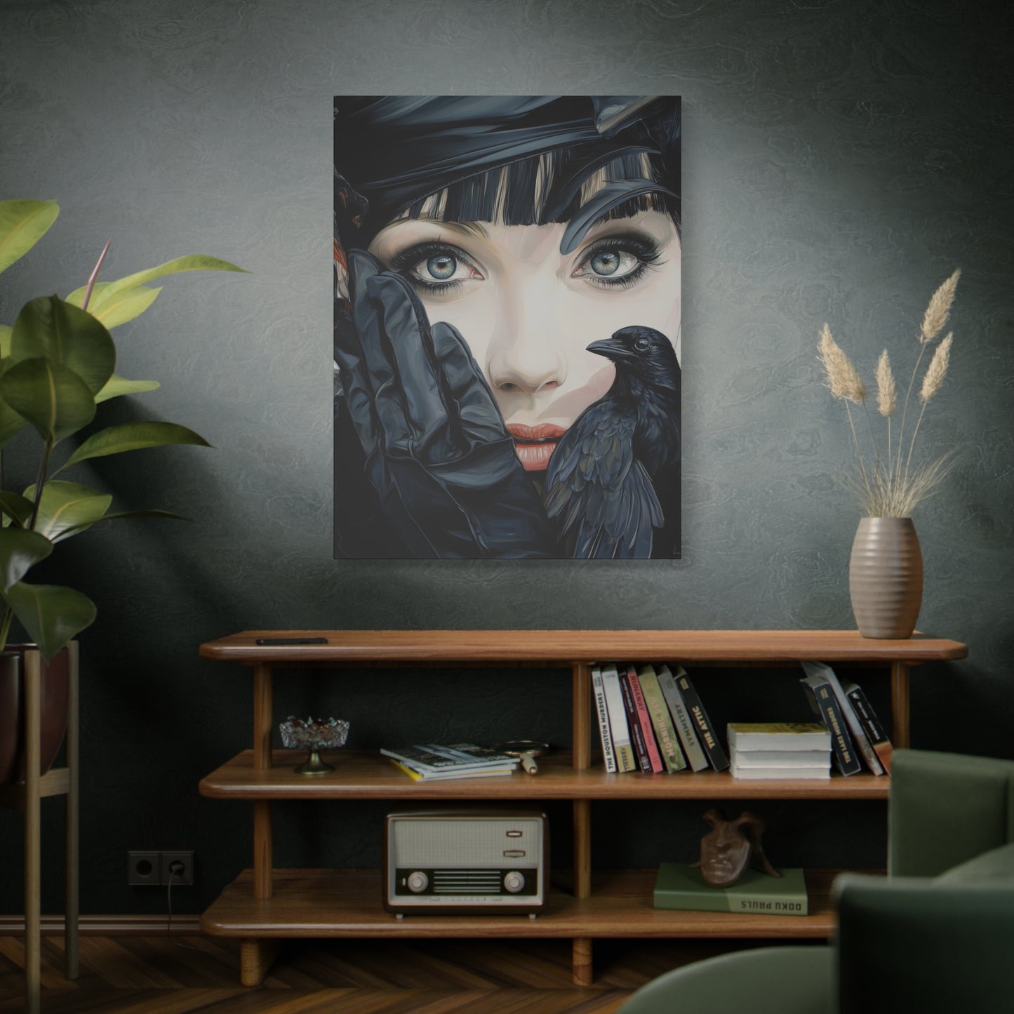 Gallery Wrapped Canvas, Myth and Bones Gothic Art Canvas, Dark Muse Canvas - Mireille