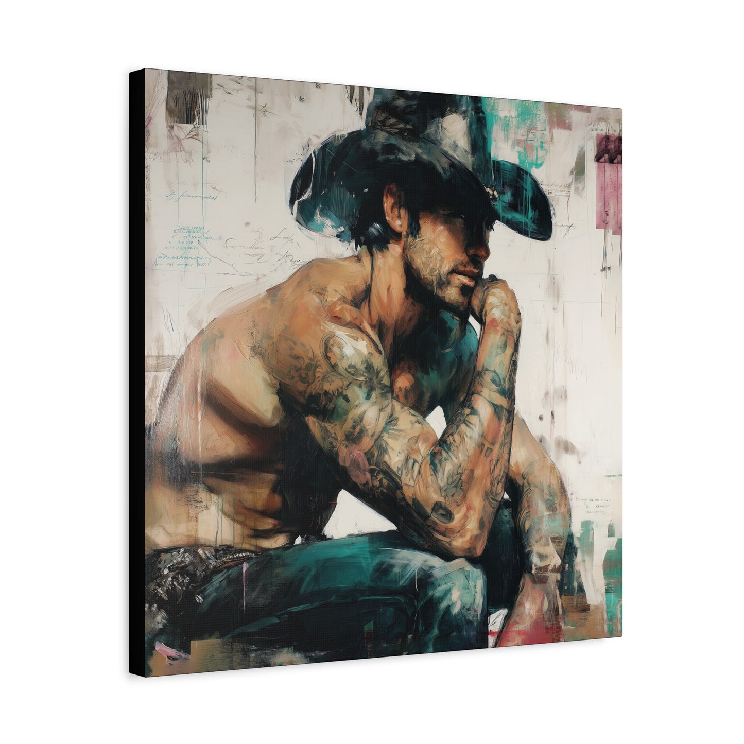 Gallery Wrapped Canvas, Wranglers and Wreckage Art Canvas, Erotic Pinup Art Canvas – Jimmy