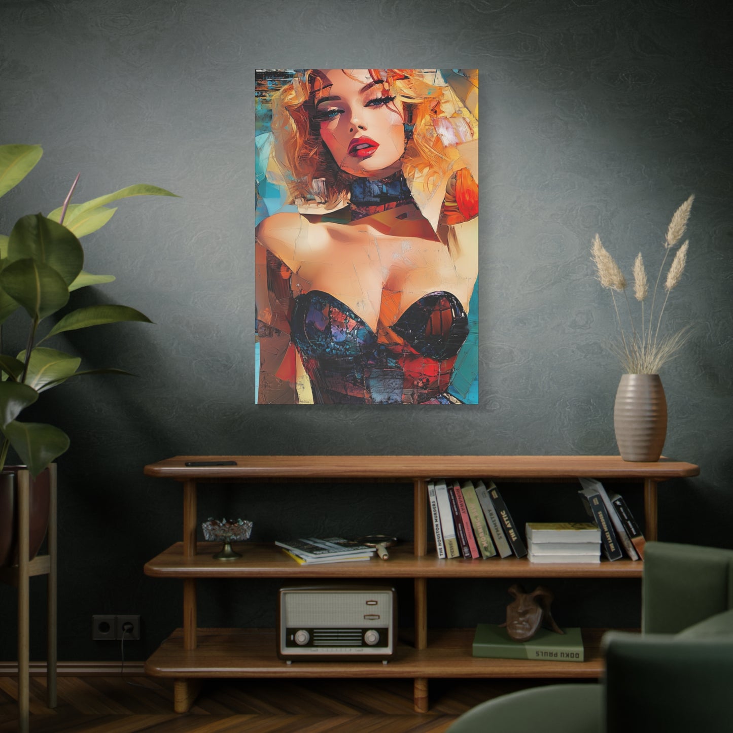 Gallery Wrapped Canvas, Guilt and Grit Adult Art Canvas, Erotic Pinup Art Canvas – Dahlia