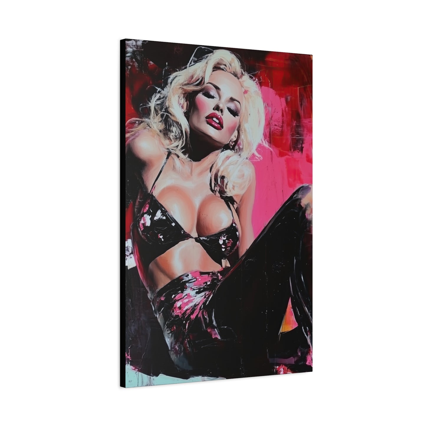 Gallery Wrapped Canvas, Guilt and Grit Adult Art Canvas, Erotic Pinup Art Canvas – Lila