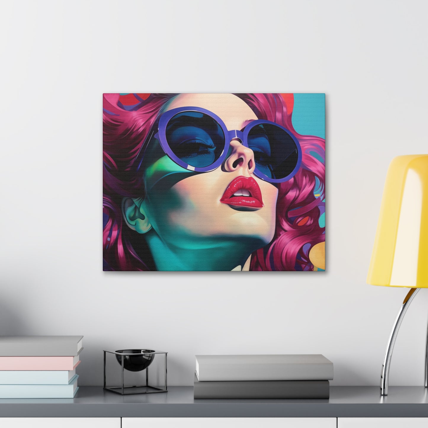 Canvas Gallery Wrapped High-Fashion Wall Art, Stylish Decor, Retro Femme Doll Pop Art – Electra